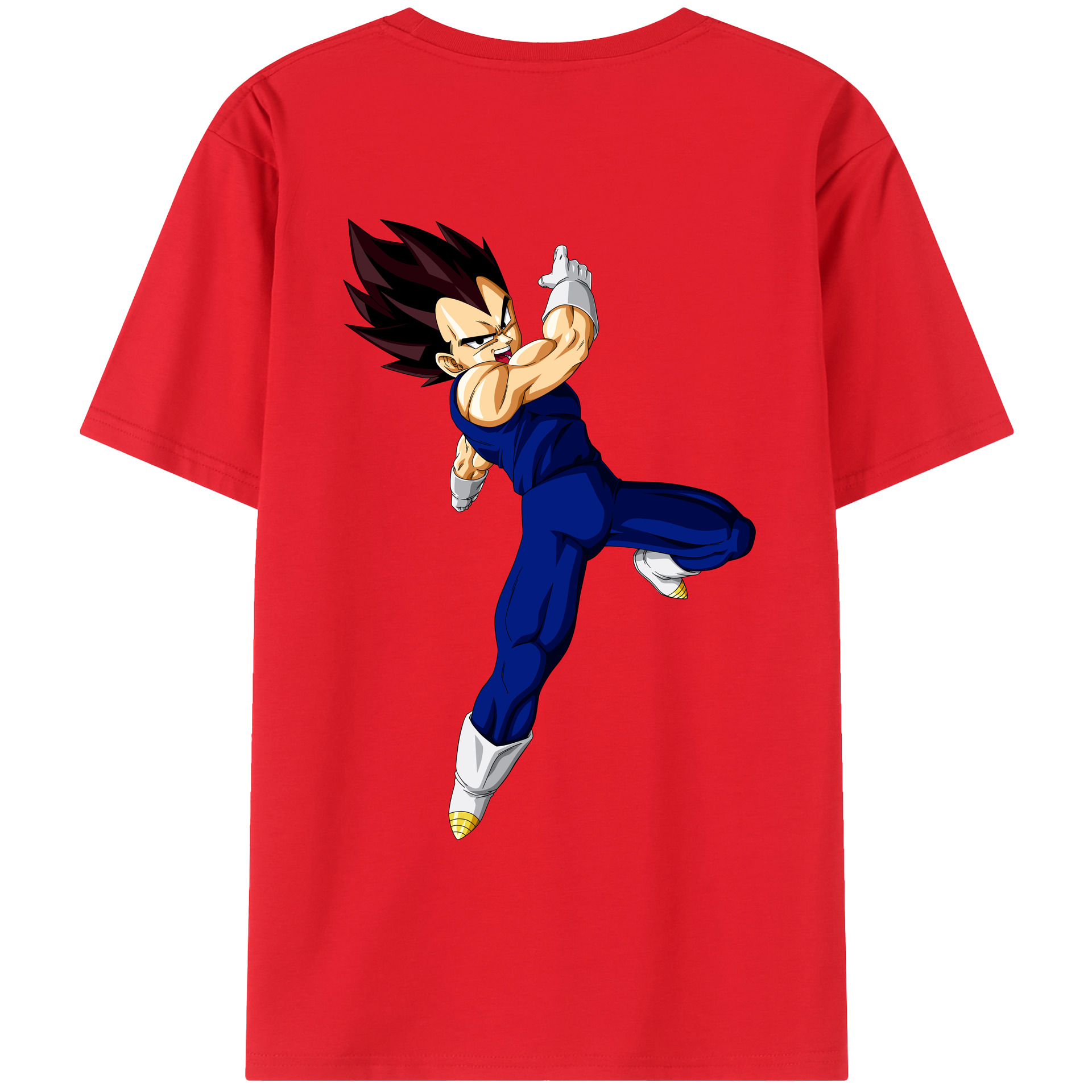 （画像用） ドラゴンボール ベジータ四世（Bejīta Yonsei）DRAGON BALL Vegeta IV 綿100％ メンズ半袖Tシャツ（バックプリント） 通気性