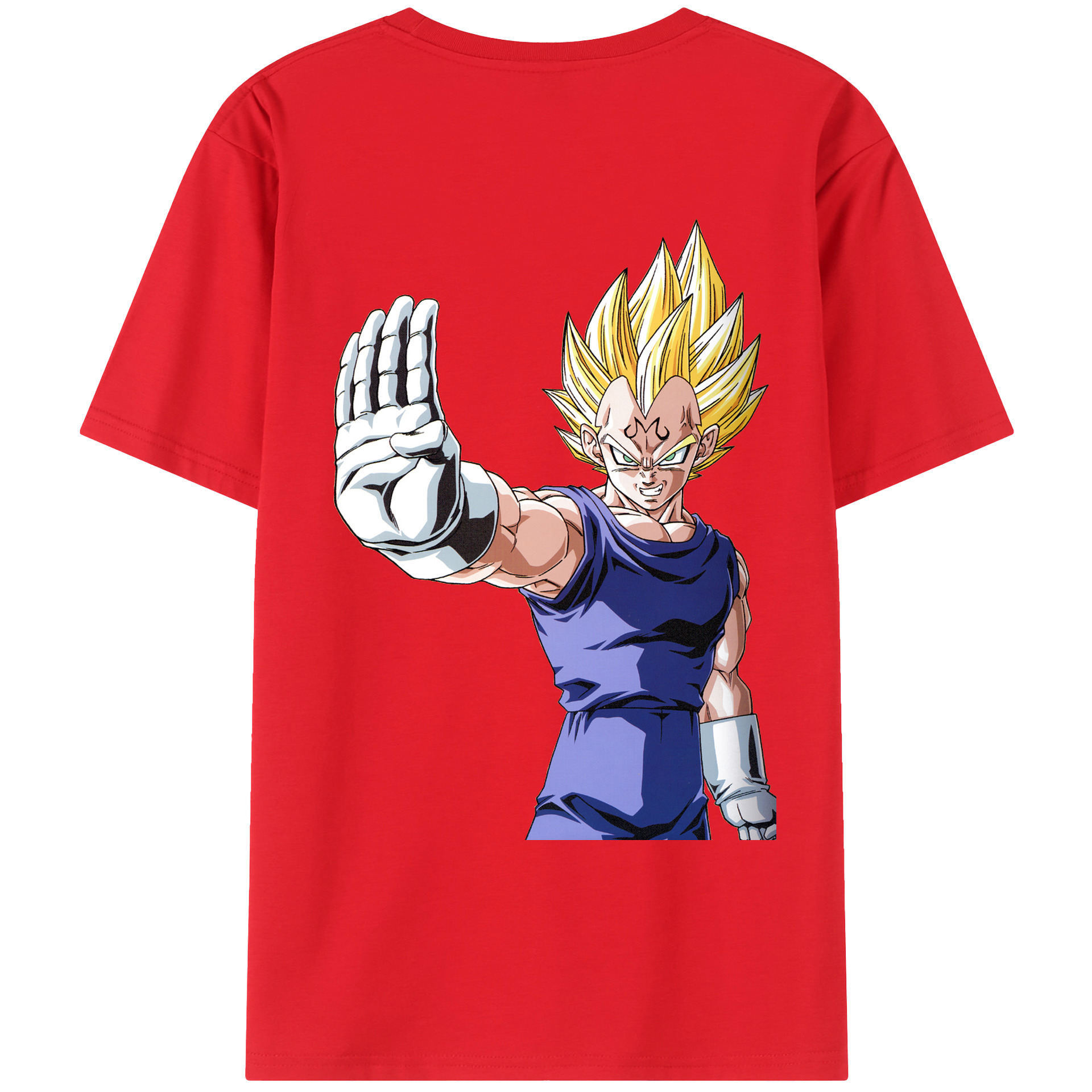 （画像用） ドラゴンボール ベジータ四世（Bejīta Yonsei）DRAGON BALL Vegeta IV 綿100％ メンズ半袖Tシャツ（バックプリント） 通気性