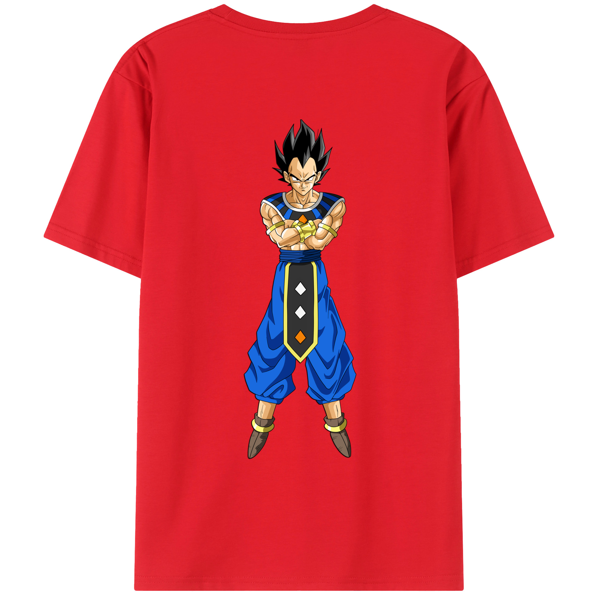 （画像用） ドラゴンボール ベジータ四世（Bejīta Yonsei）DRAGON BALL Vegeta IV 綿100％ メンズ半袖Tシャツ（バックプリント） 通気性