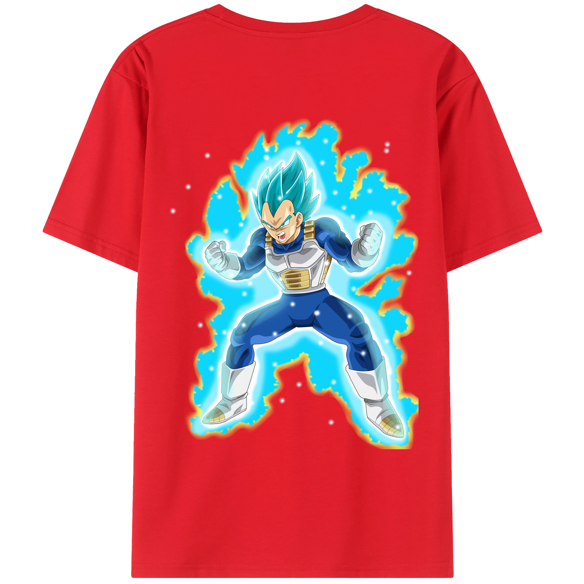 （画像用） ドラゴンボール ベジータ四世（Bejīta Yonsei）DRAGON BALL Vegeta IV 綿100％ メンズ半袖Tシャツ（バックプリント） 通気性