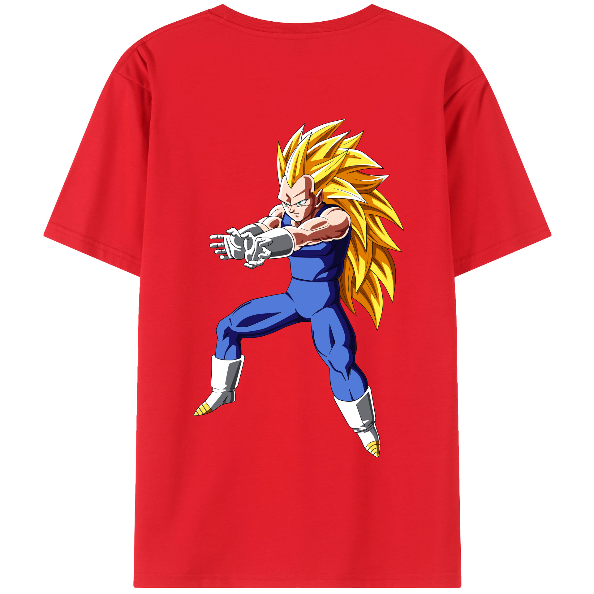 （画像用） ドラゴンボール ベジータ四世（Bejīta Yonsei）DRAGON BALL Vegeta IV 綿100％ メンズ半袖Tシャツ（バックプリント） 通気性