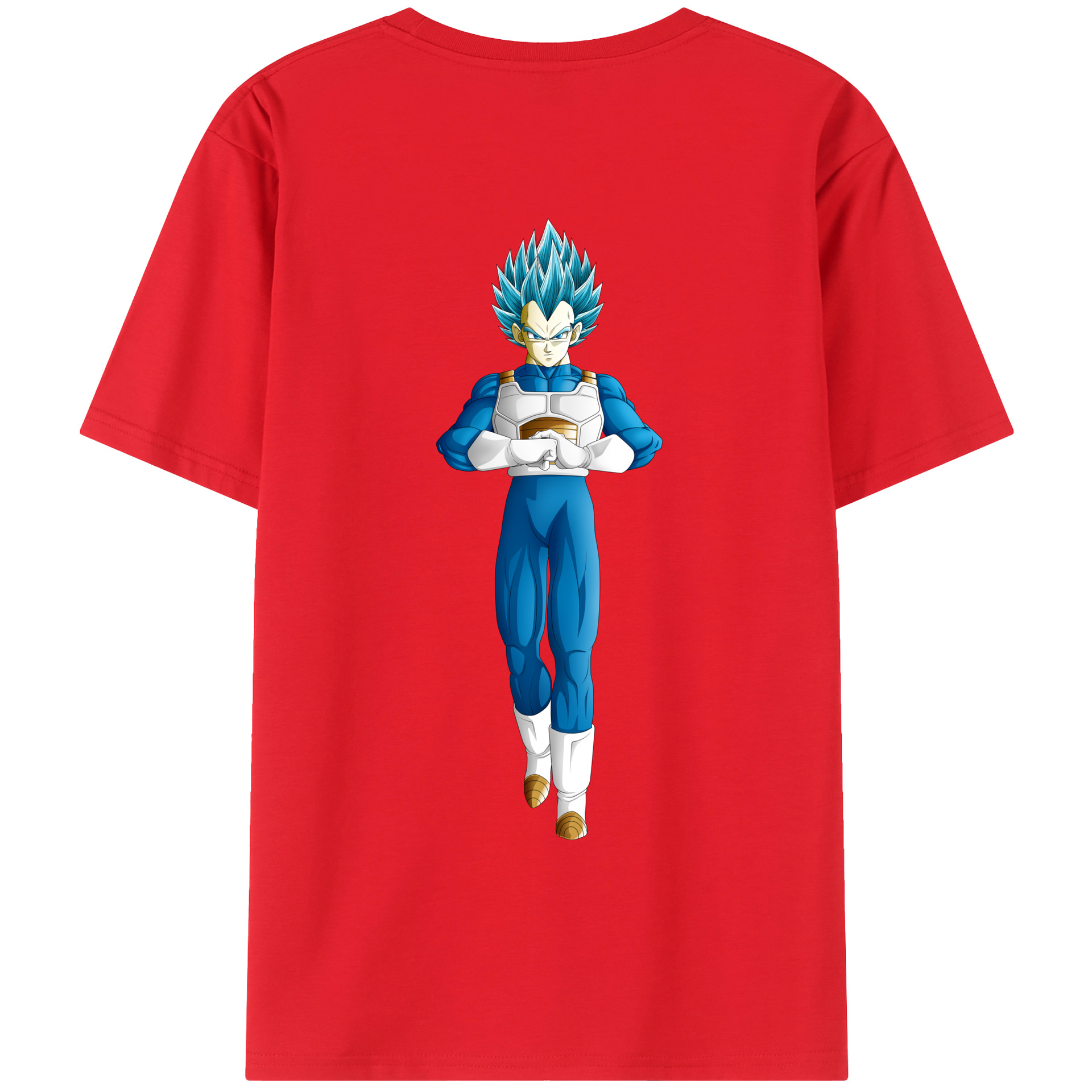 （画像用） ドラゴンボール ベジータ四世（Bejīta Yonsei）DRAGON BALL Vegeta IV 綿100％ メンズ半袖Tシャツ（バックプリント） 通気性