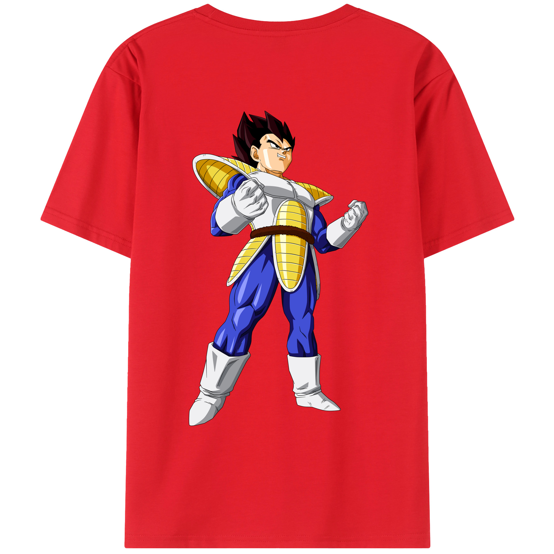 （画像用） ドラゴンボール ベジータ四世（Bejīta Yonsei）DRAGON BALL Vegeta IV 綿100％ メンズ半袖Tシャツ（バックプリント） 通気性