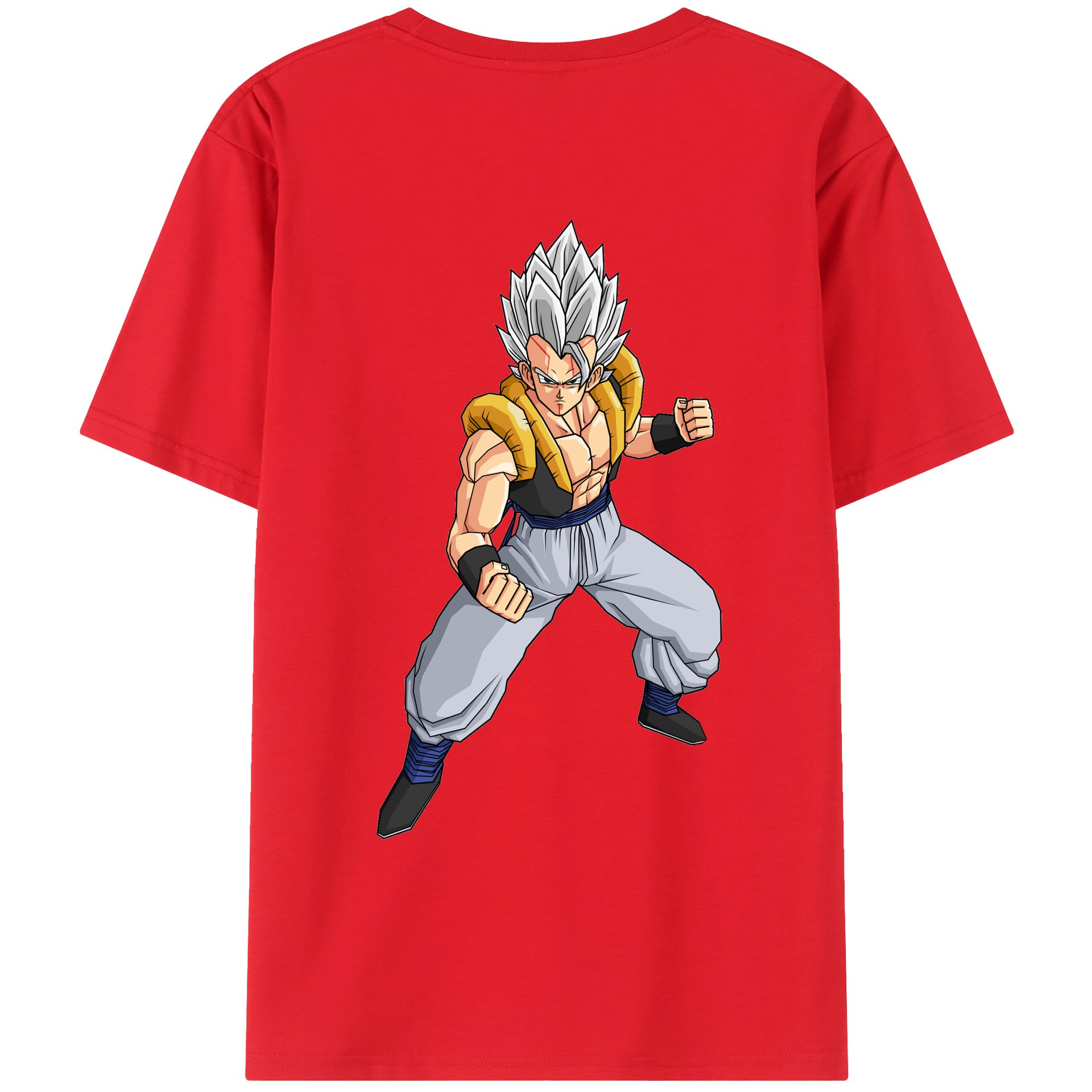 （画像用） ドラゴンボール ベジータ四世（Bejīta Yonsei）DRAGON BALL Vegeta IV 綿100％ メンズ半袖Tシャツ（バックプリント） 通気性
