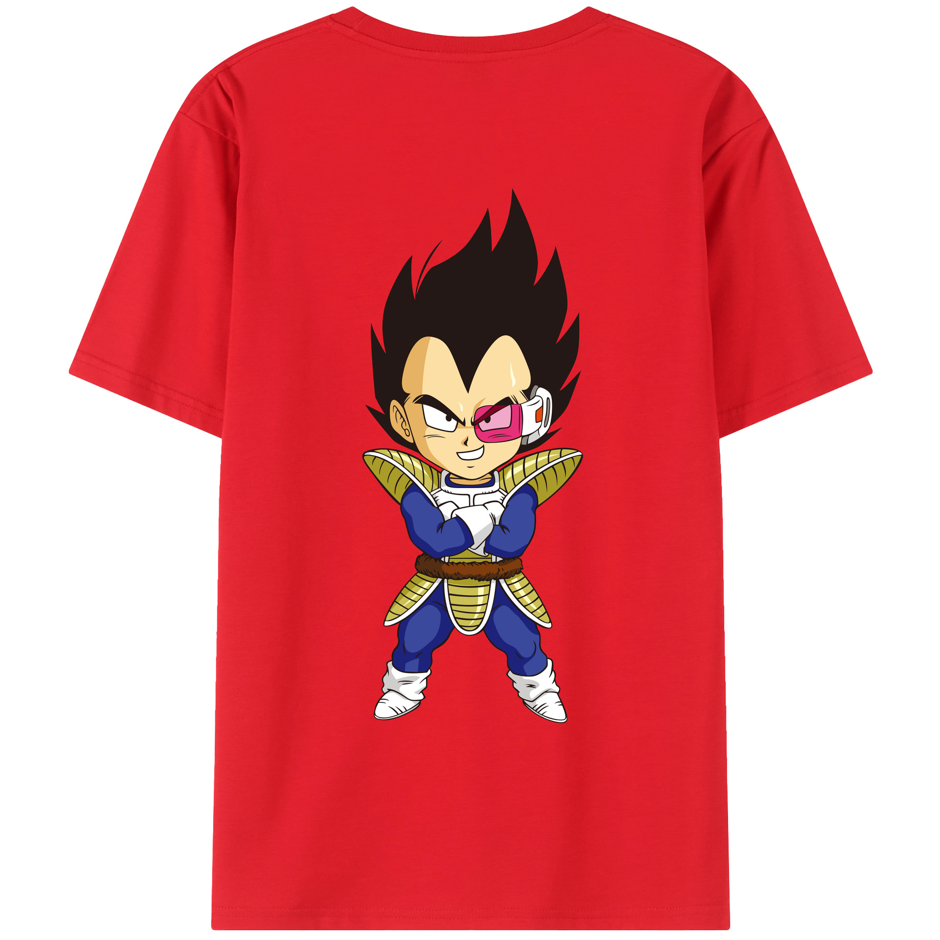 （画像用） ドラゴンボール ベジータ四世（Bejīta Yonsei）DRAGON BALL Vegeta IV 綿100％ メンズ半袖Tシャツ（バックプリント） 通気性