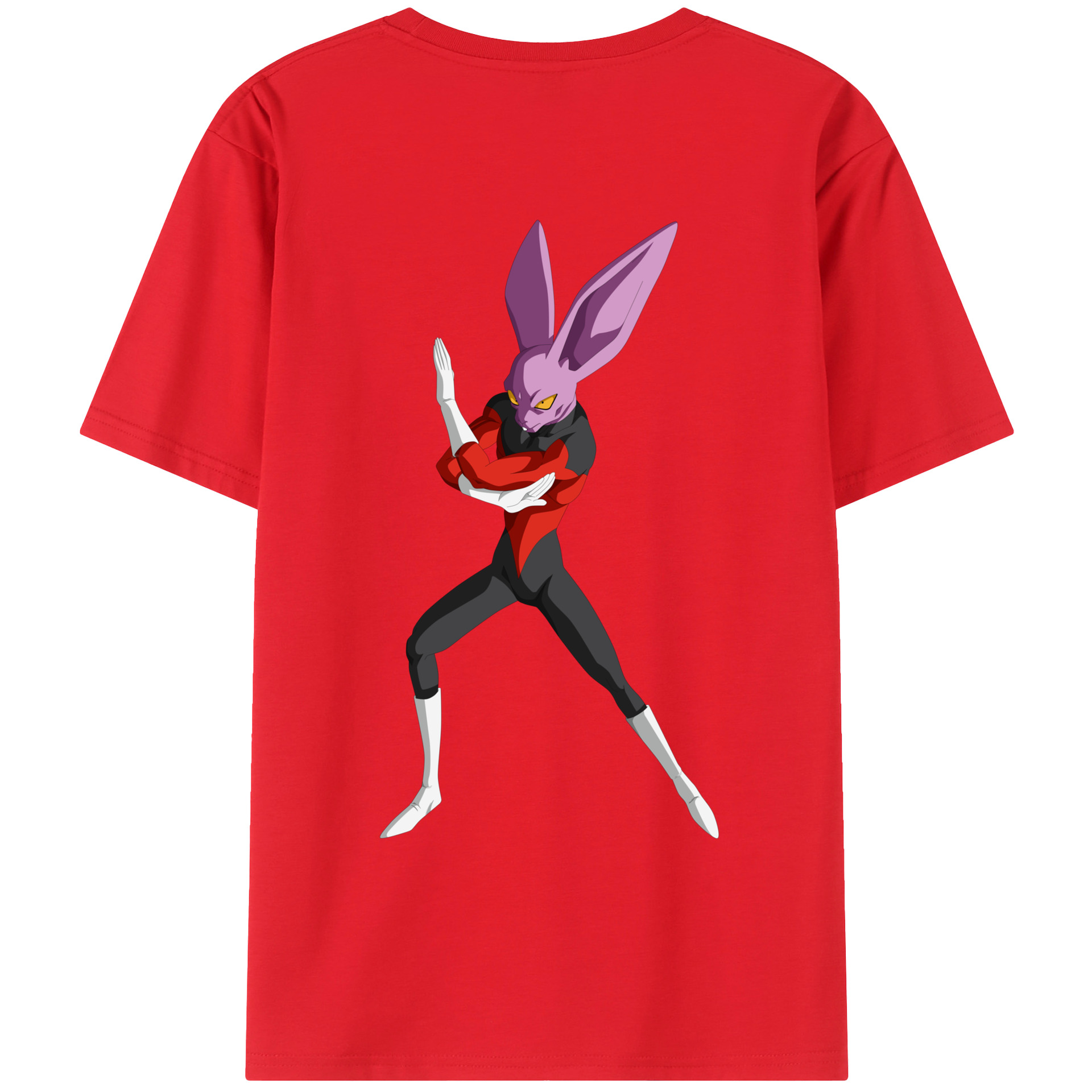 （画像用） ドラゴンボール ビルス 破壊神ビルス DRAGON BALL Beerus Birusu 綿100％ メンズ半袖Tシャツ（バックプリント） 通気性