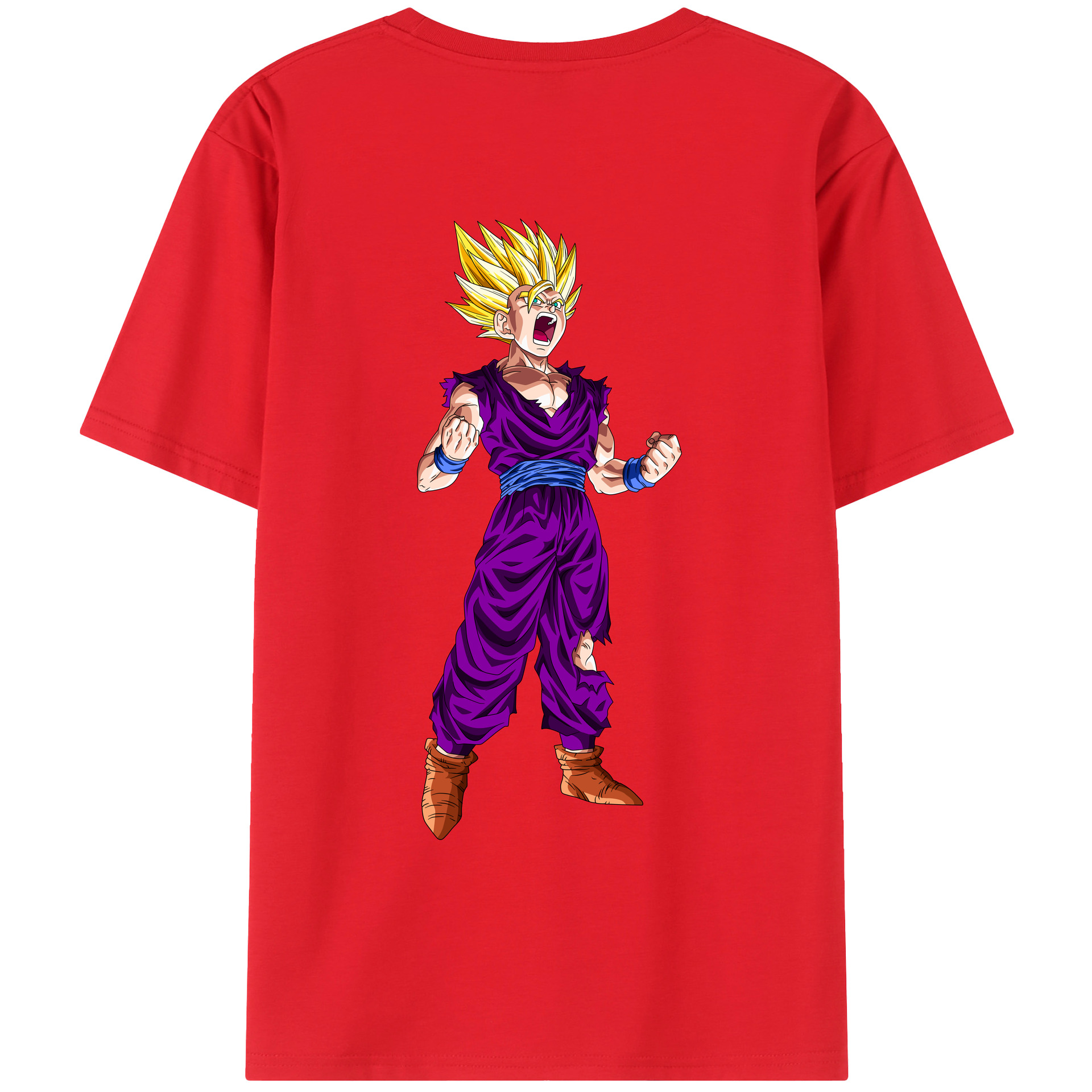 （画像用） ドラゴンボール 孫 悟飯（そんごはん）DRAGON BALL Son Gohan 綿100％ メンズ半袖Tシャツ（バックプリント） 通気性
