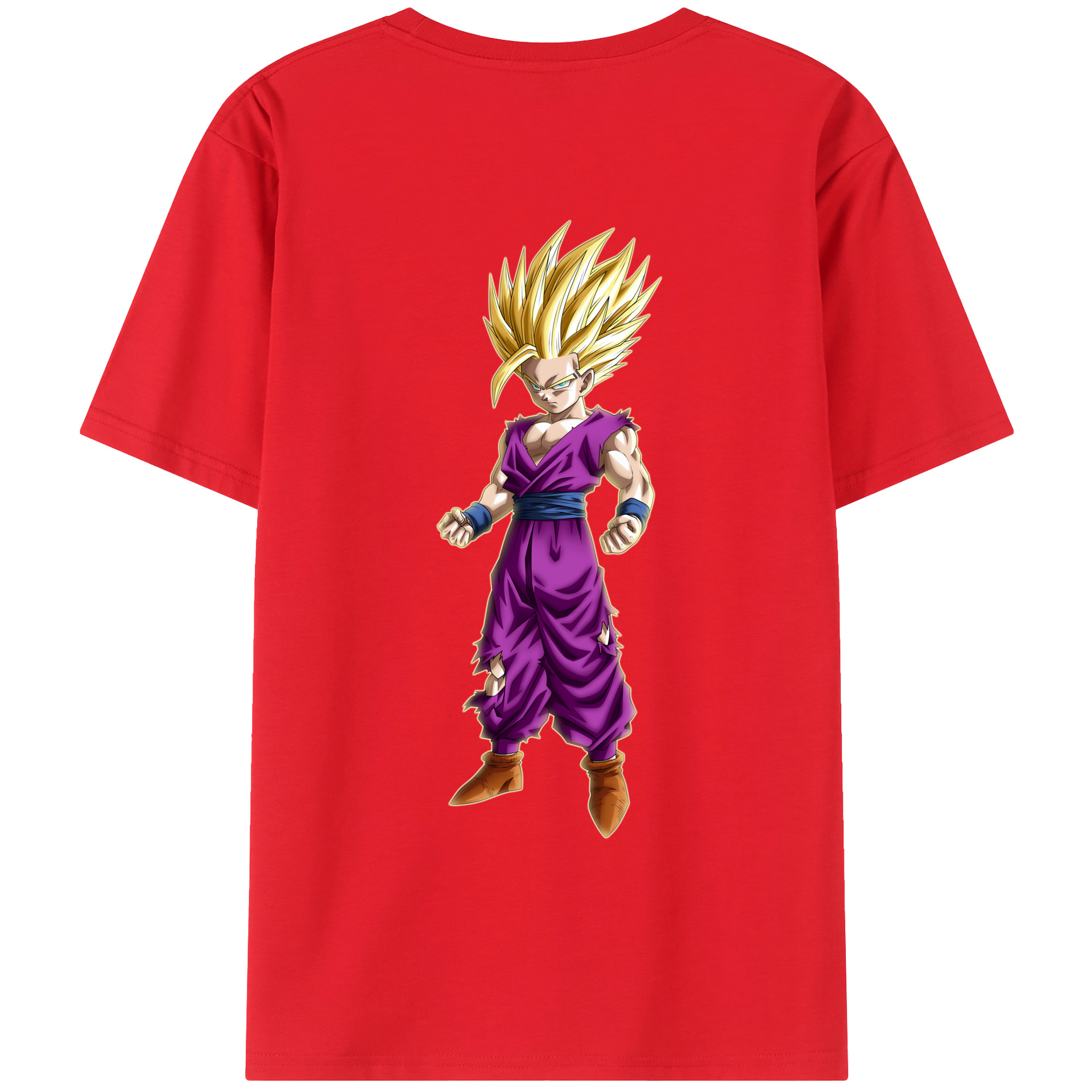 （画像用） ドラゴンボール 孫 悟飯（そんごはん）DRAGON BALL Son Gohan 綿100％ メンズ半袖Tシャツ（バックプリント） 通気性