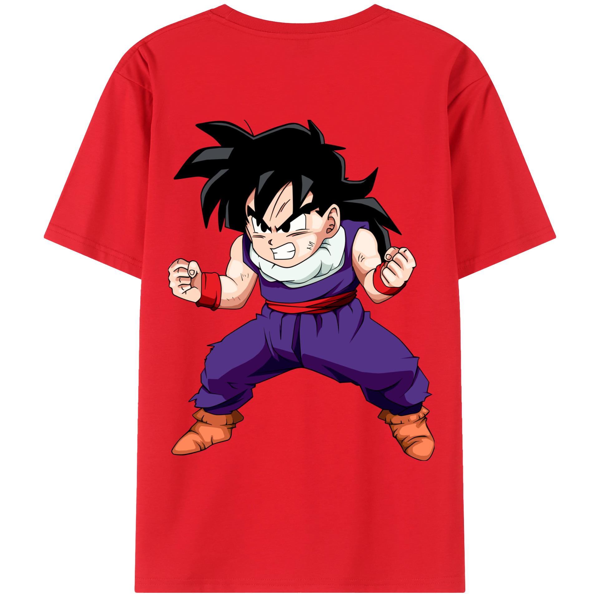 （画像用） ドラゴンボール 孫 悟飯（そんごはん）DRAGON BALL Son Gohan 綿100％ メンズ半袖Tシャツ（バックプリント） 通気性