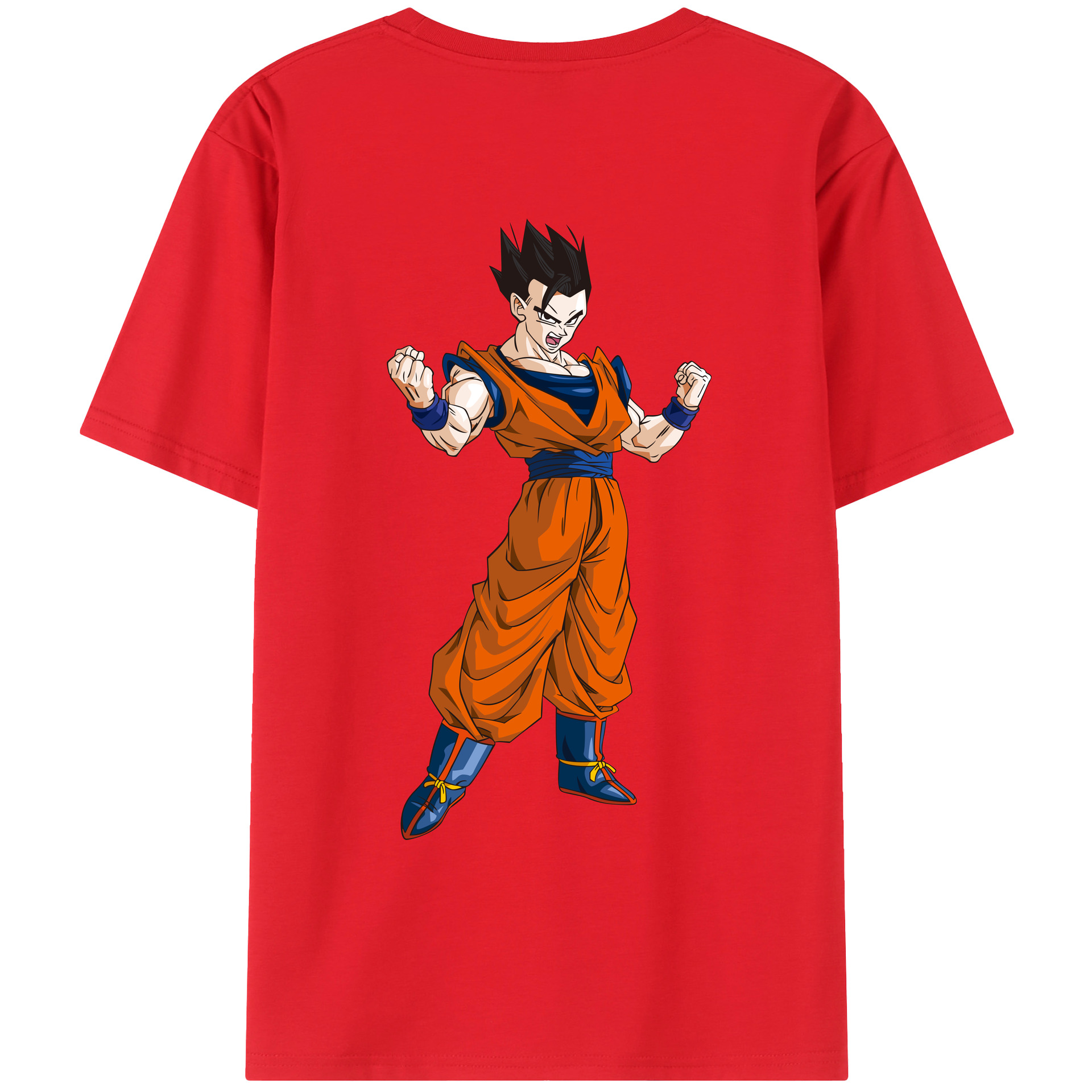 （画像用） ドラゴンボール 孫 悟飯（そんごはん）DRAGON BALL Son Gohan 綿100％ メンズ半袖Tシャツ（バックプリント） 通気性