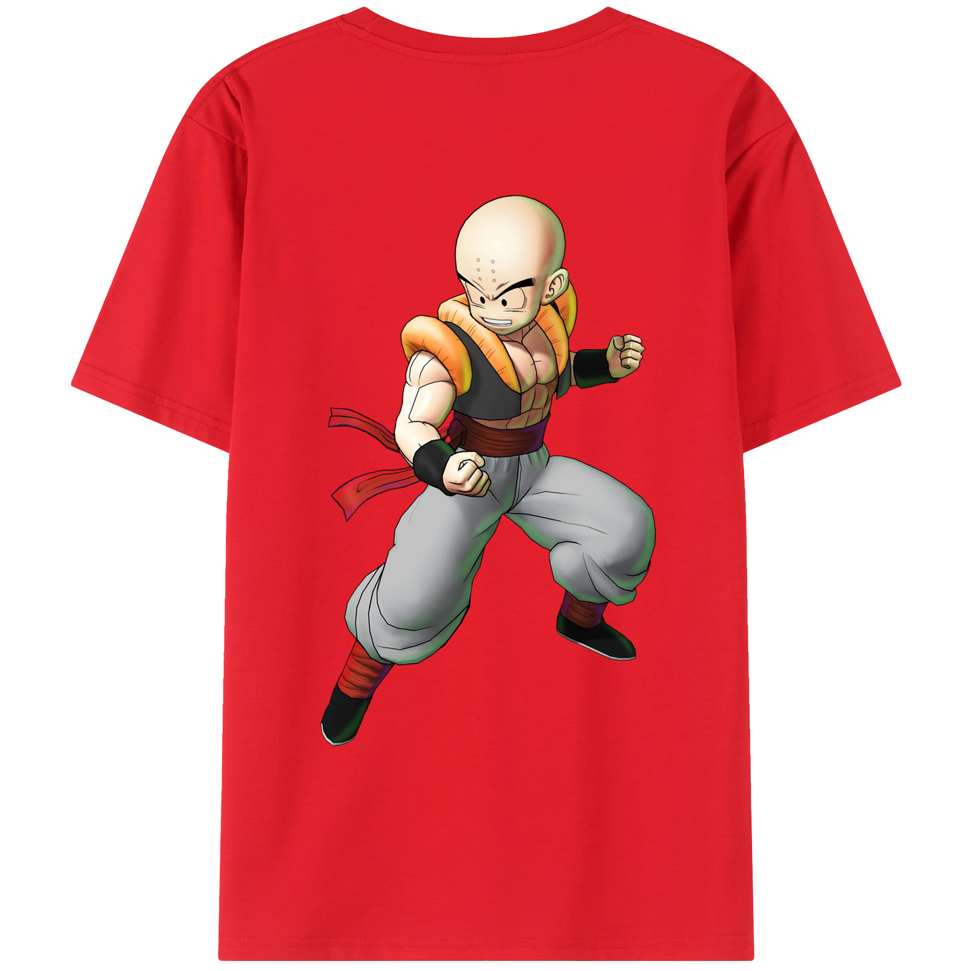 （画像用） ドラゴンボール クリリン DRAGON BALL krillin 綿100％ メンズ半袖Tシャツ（バックプリント） 通気性