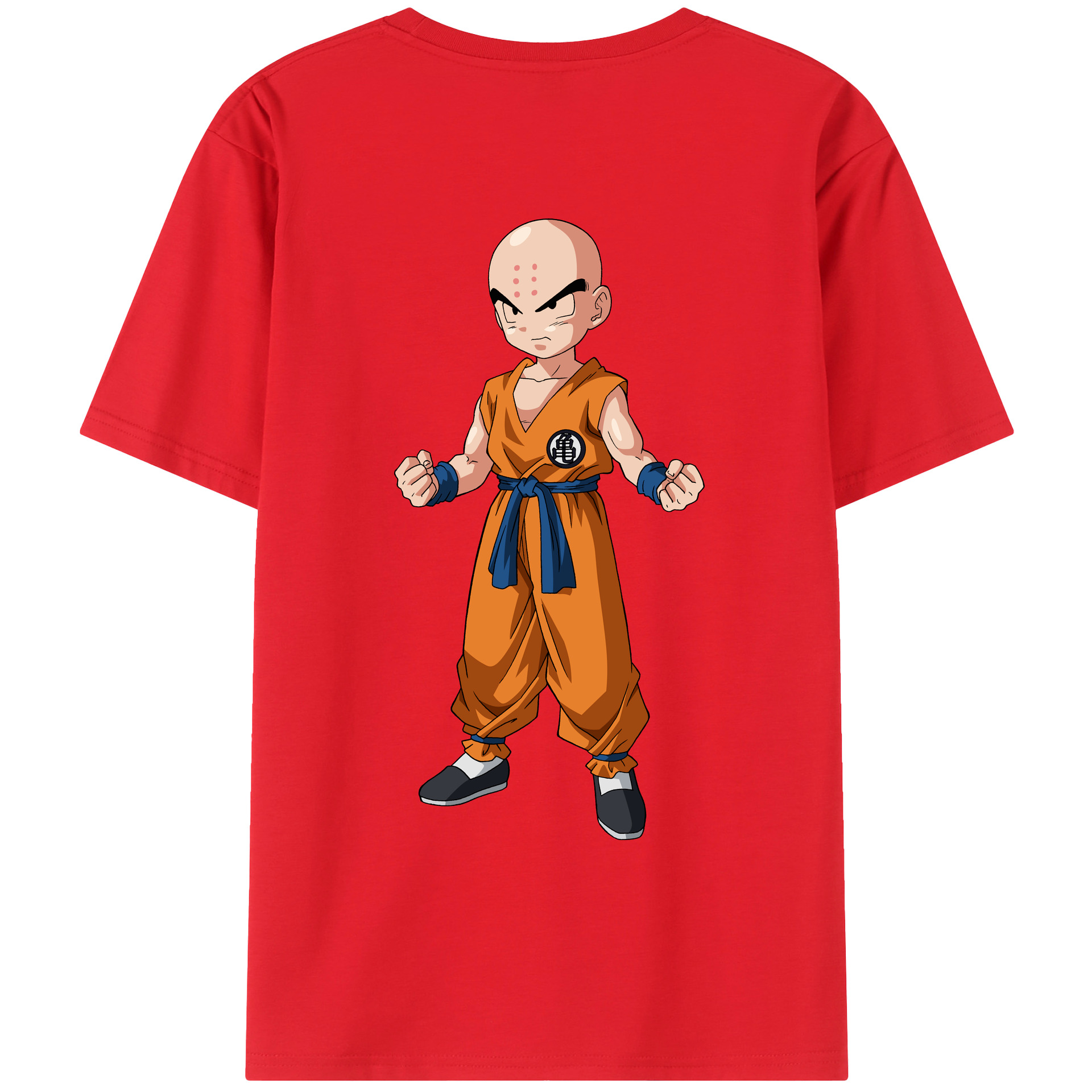 （画像用） ドラゴンボール クリリン DRAGON BALL krillin 綿100％ メンズ半袖Tシャツ（バックプリント） 通気性