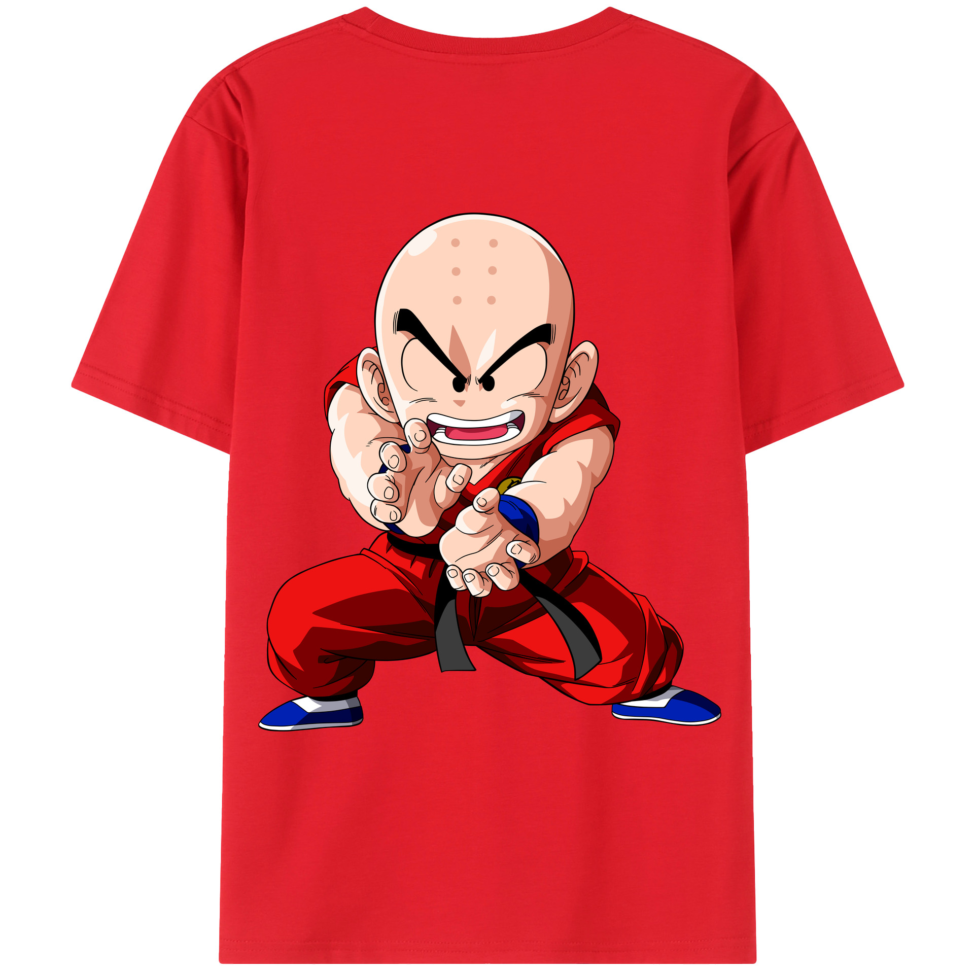 （画像用） ドラゴンボール クリリン DRAGON BALL krillin 綿100％ メンズ半袖Tシャツ（バックプリント） 通気性