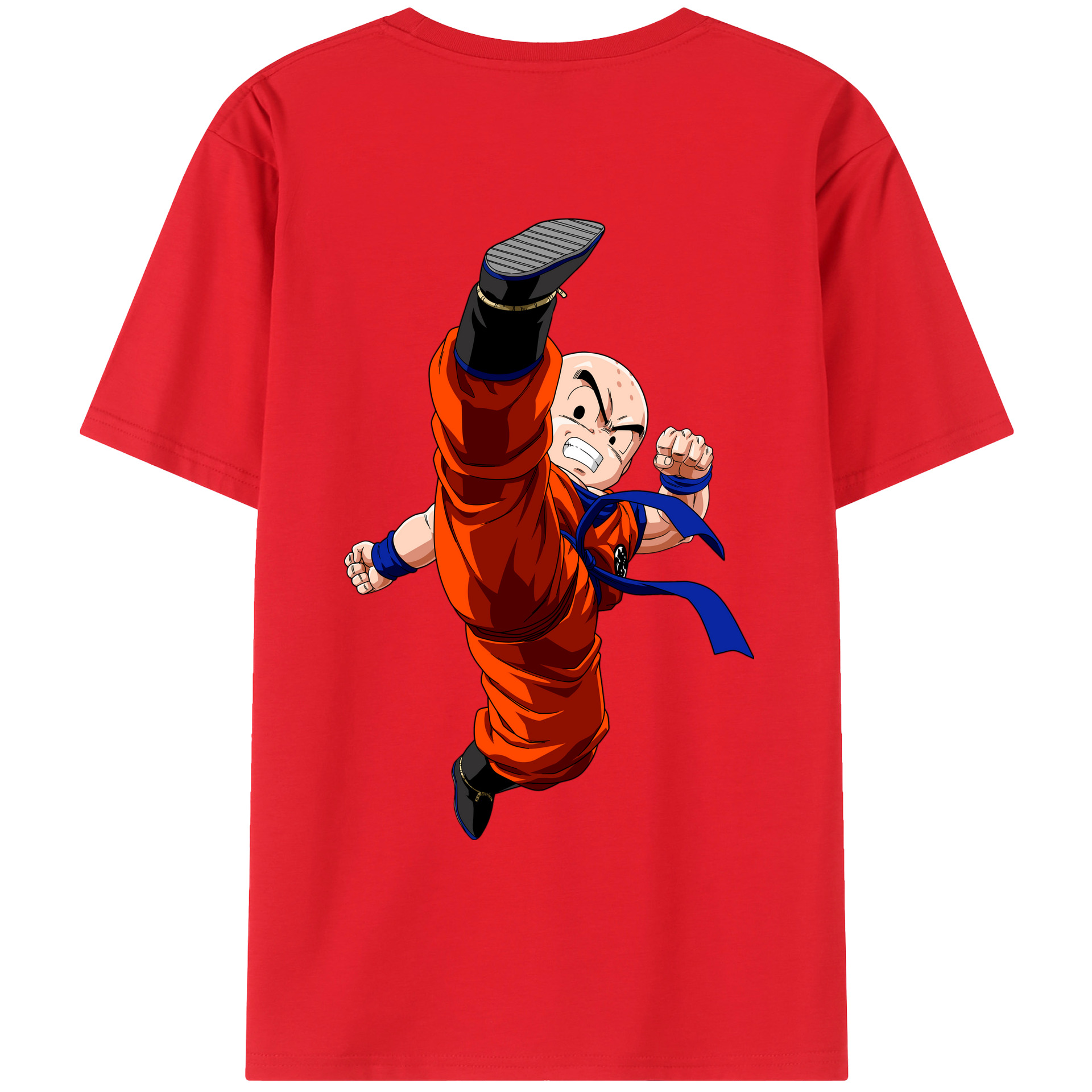 （画像用） ドラゴンボール クリリン DRAGON BALL krillin 綿100％ メンズ半袖Tシャツ（バックプリント） 通気性