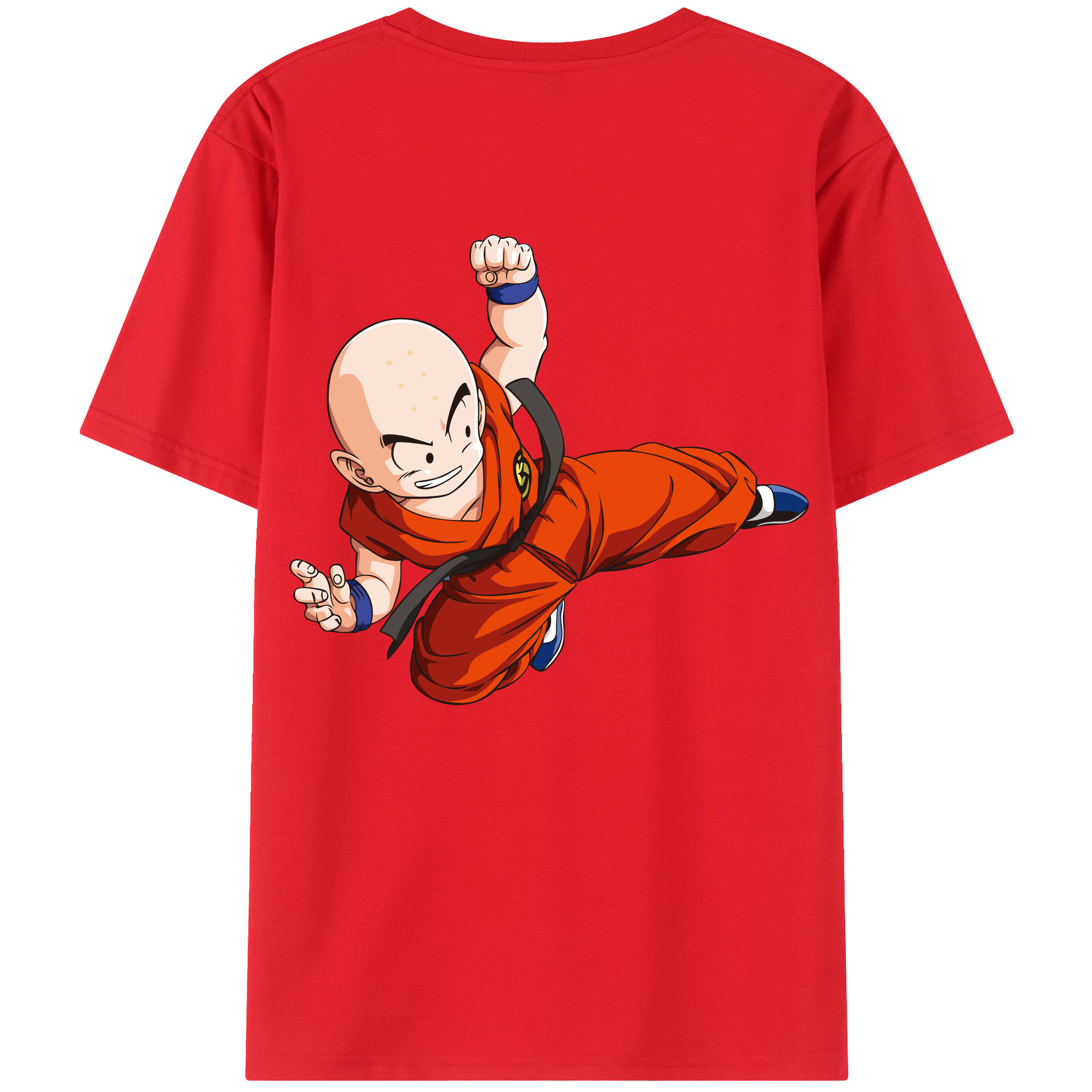 （画像用） ドラゴンボール クリリン DRAGON BALL krillin 綿100％ メンズ半袖Tシャツ（バックプリント） 通気性