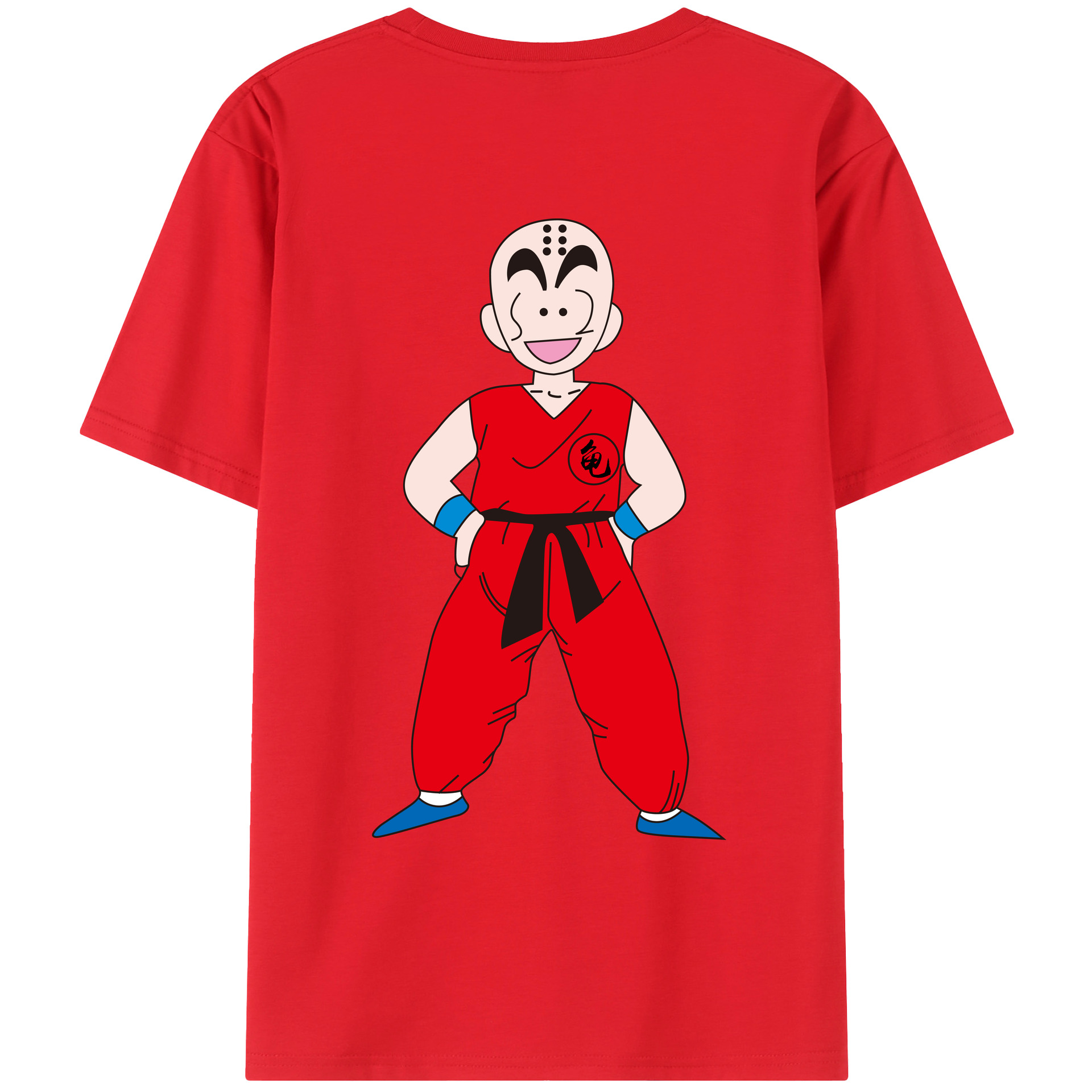 （画像用） ドラゴンボール クリリン DRAGON BALL krillin 綿100％ メンズ半袖Tシャツ（バックプリント） 通気性