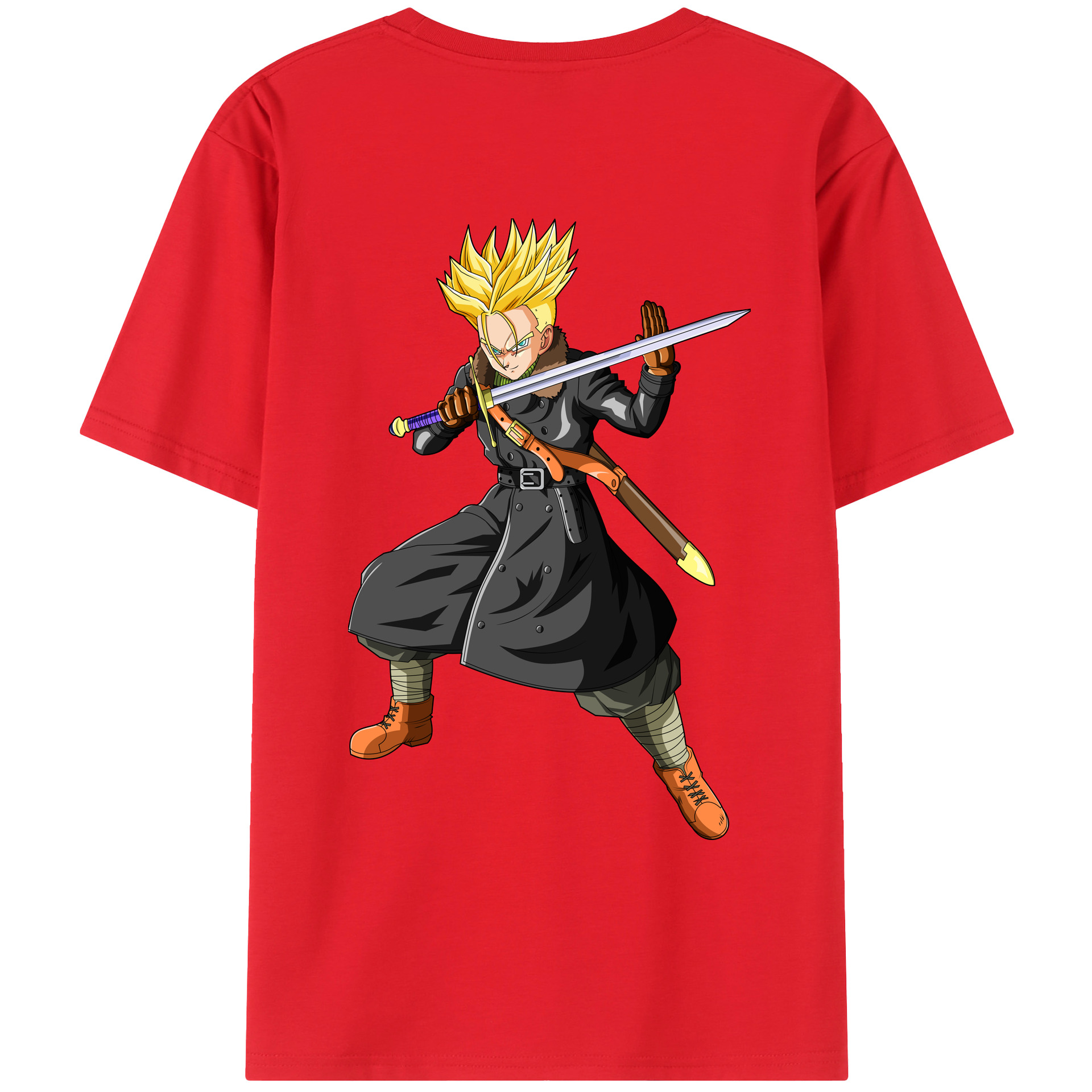 （画像用） ドラゴンボール トランクス（Torankusu）DRAGON BALL Trunks 綿100％ メンズ半袖Tシャツ（バックプリント） 通気性