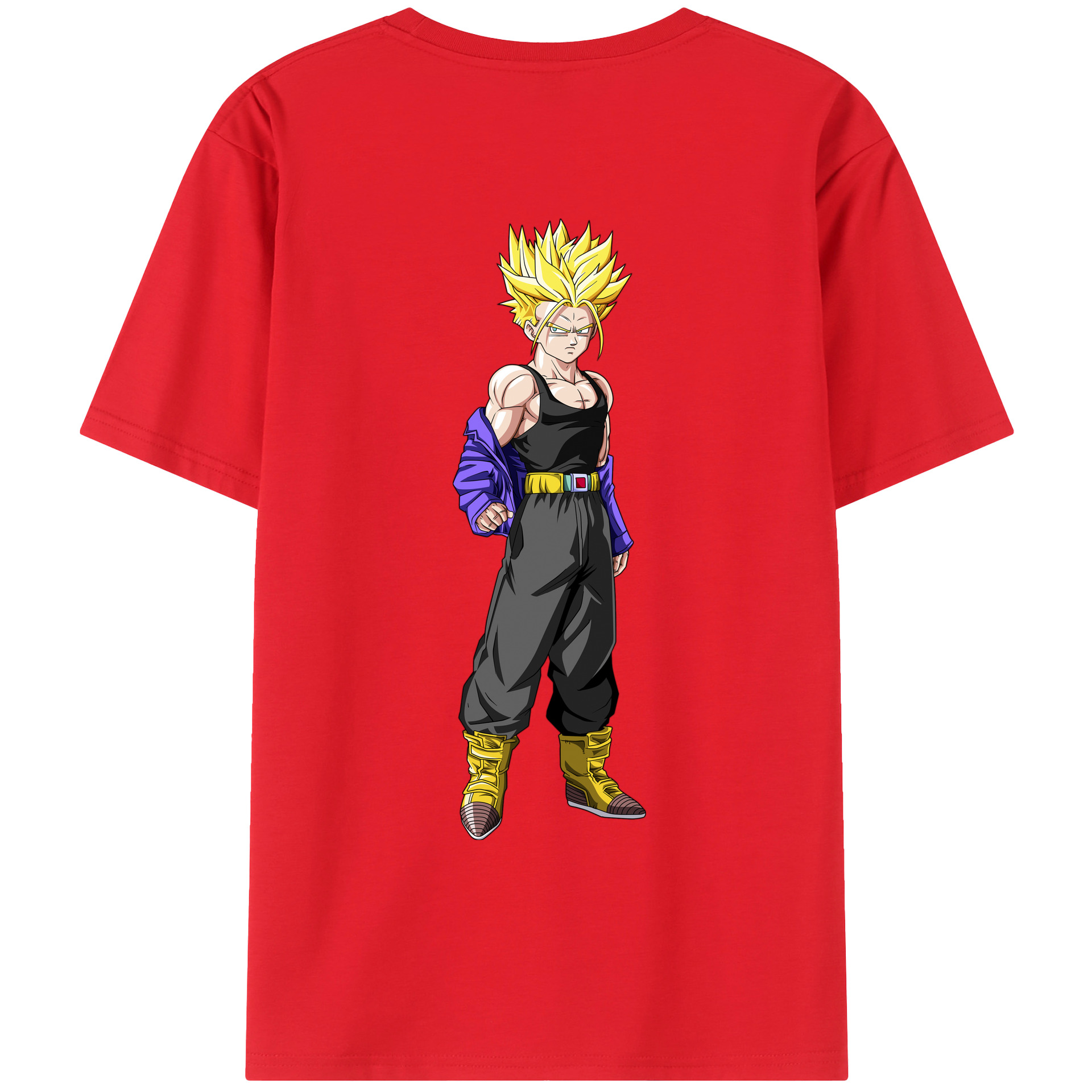 （画像用） ドラゴンボール トランクス（Torankusu）DRAGON BALL Trunks 綿100％ メンズ半袖Tシャツ（バックプリント） 通気性