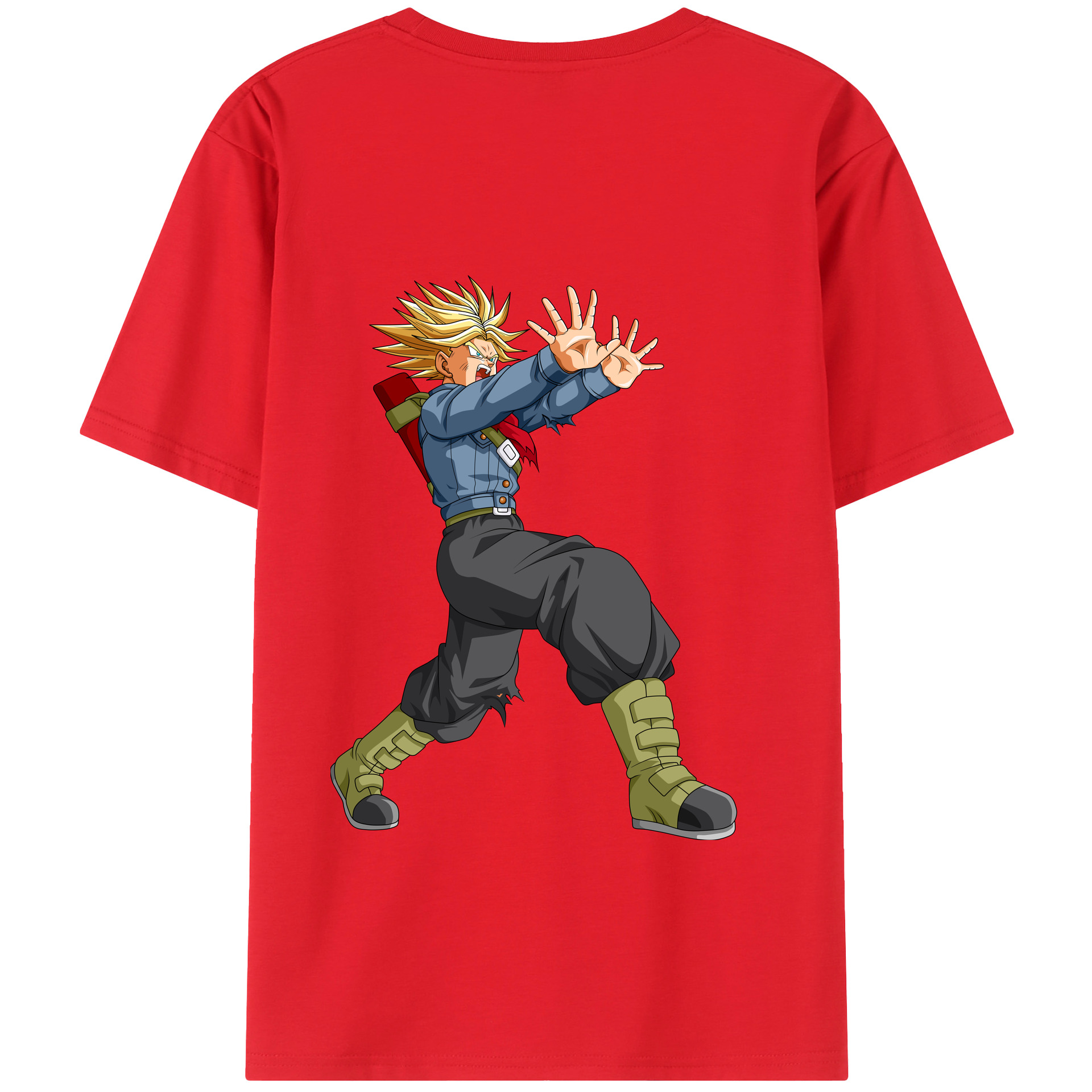 （画像用） ドラゴンボール トランクス（Torankusu）DRAGON BALL Trunks 綿100％ メンズ半袖Tシャツ（バックプリント） 通気性