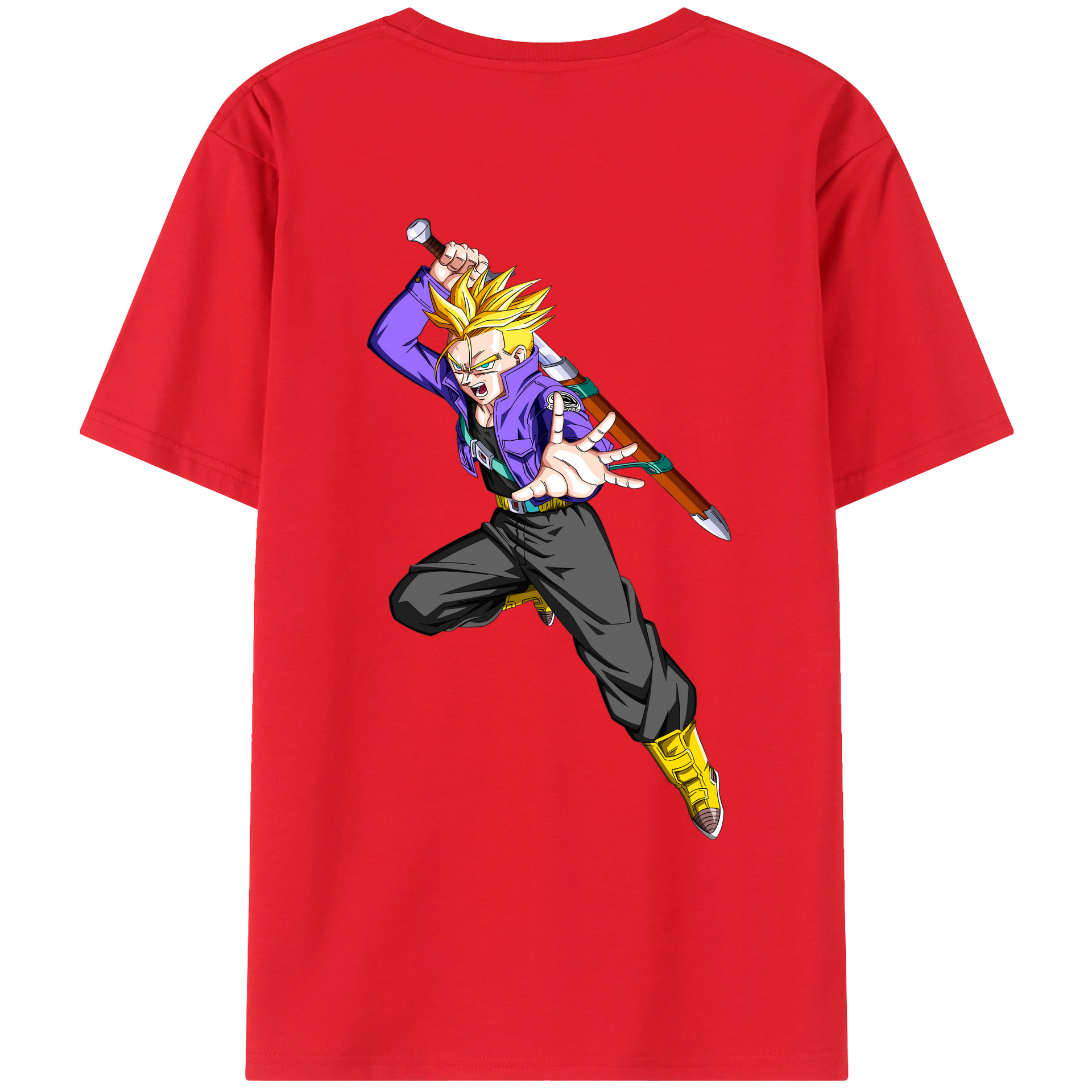 （画像用） ドラゴンボール トランクス（Torankusu）DRAGON BALL Trunks 綿100％ メンズ半袖Tシャツ（バックプリント） 通気性