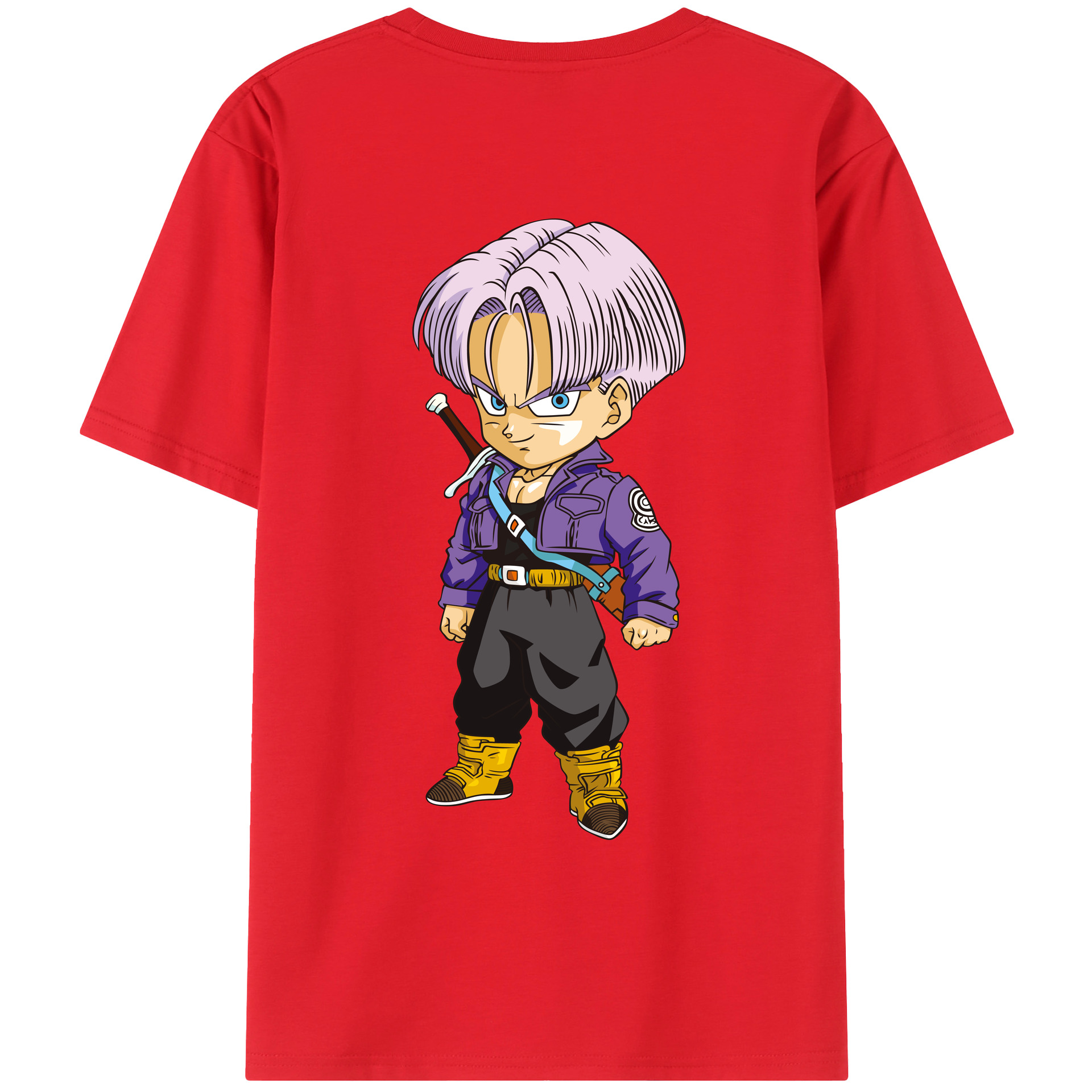 （画像用） ドラゴンボール トランクス（Torankusu）DRAGON BALL Trunks 綿100％ メンズ半袖Tシャツ（バックプリント） 通気性
