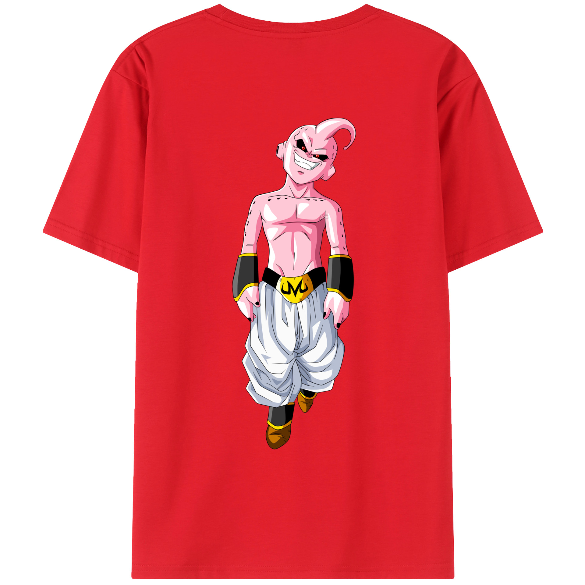 （画像用） ドラゴンボール 魔人ブウ DRAGON BALL Majin Buu 綿100％ メンズ半袖Tシャツ（バックプリント） 通気性