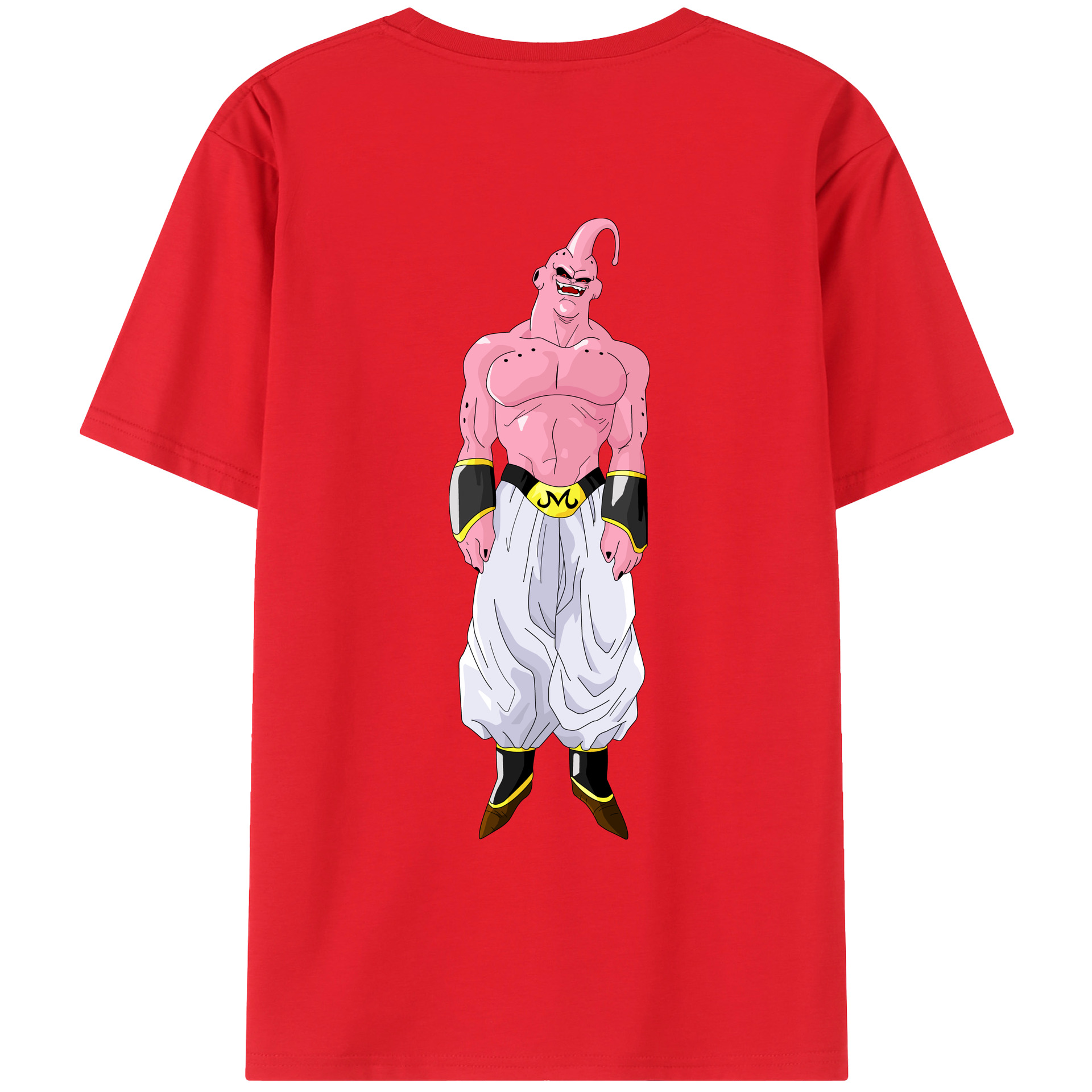 （画像用） ドラゴンボール 魔人ブウ DRAGON BALL Majin Buu 綿100％ メンズ半袖Tシャツ（バックプリント） 通気性