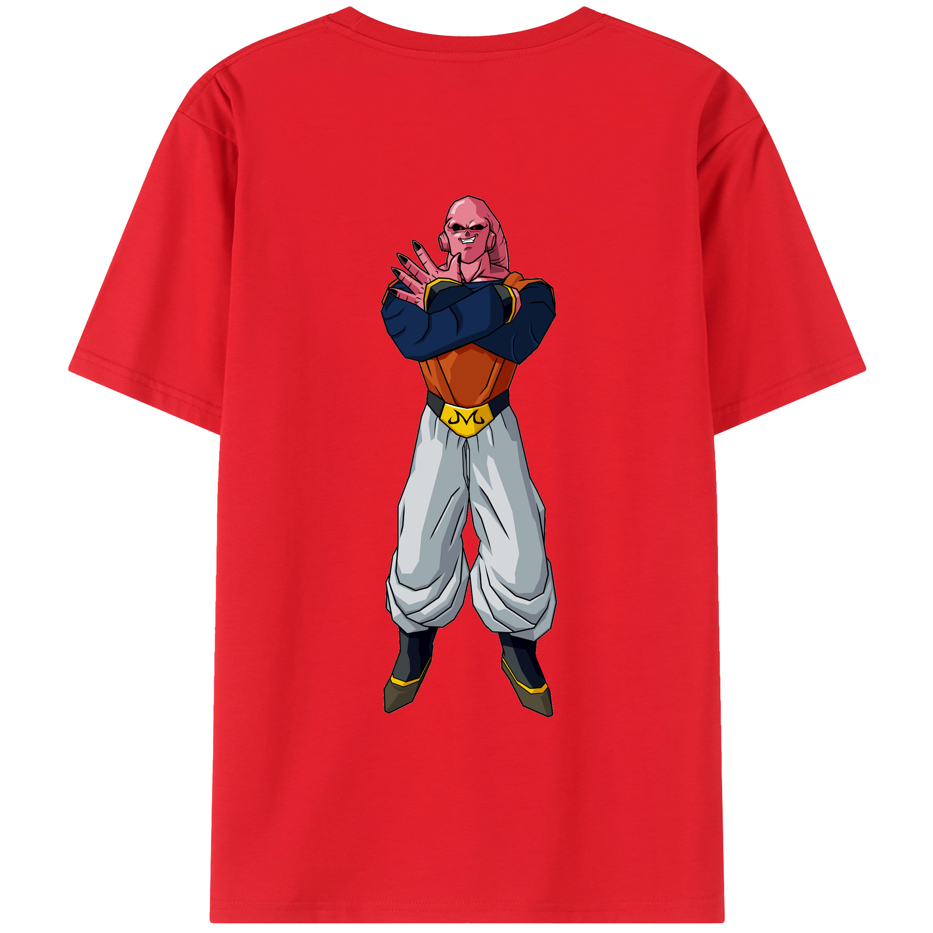 （画像用） ドラゴンボール 魔人ブウ DRAGON BALL Majin Buu 綿100％ メンズ半袖Tシャツ（バックプリント） 通気性