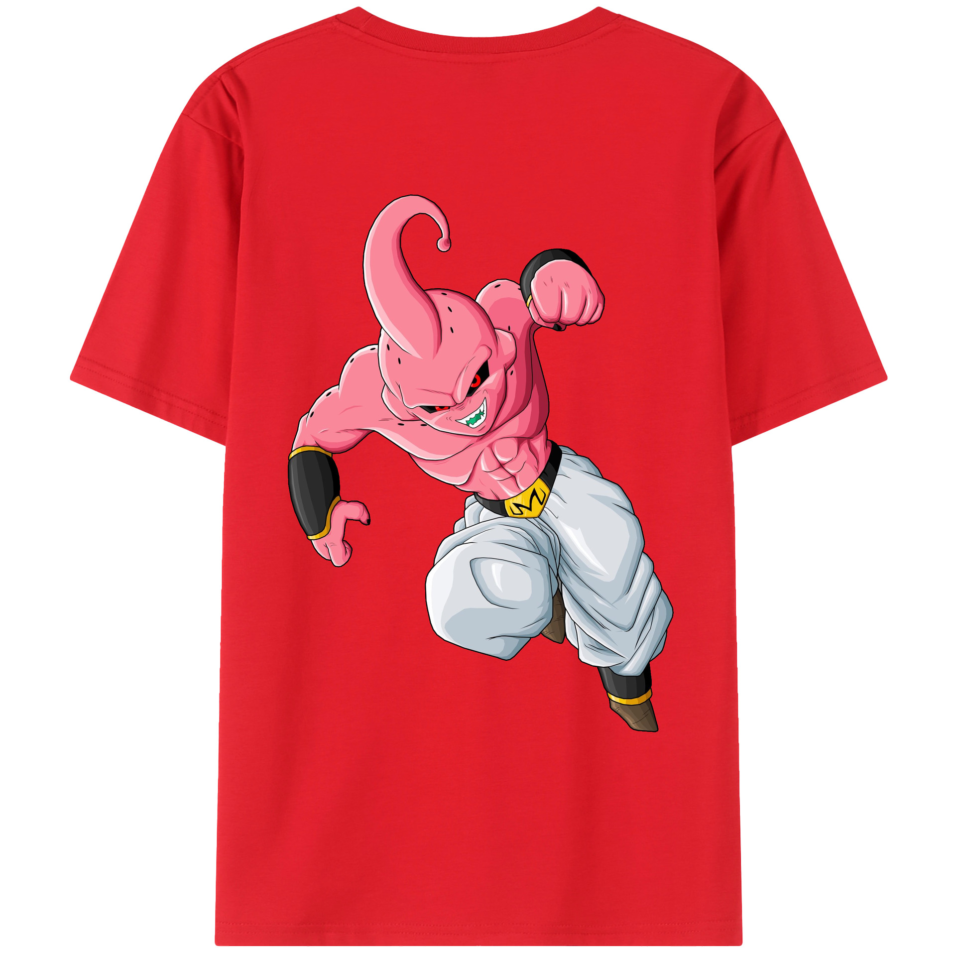 （画像用） ドラゴンボール 魔人ブウ DRAGON BALL Majin Buu 綿100％ メンズ半袖Tシャツ（バックプリント） 通気性