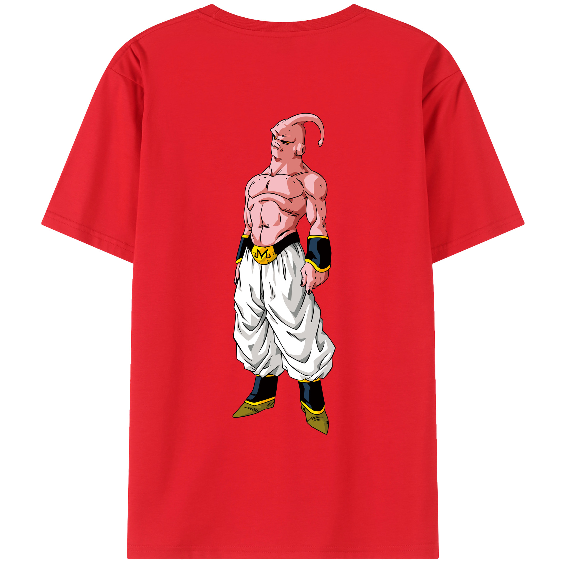 （画像用） ドラゴンボール 魔人ブウ DRAGON BALL Majin Buu 綿100％ メンズ半袖Tシャツ（バックプリント） 通気性