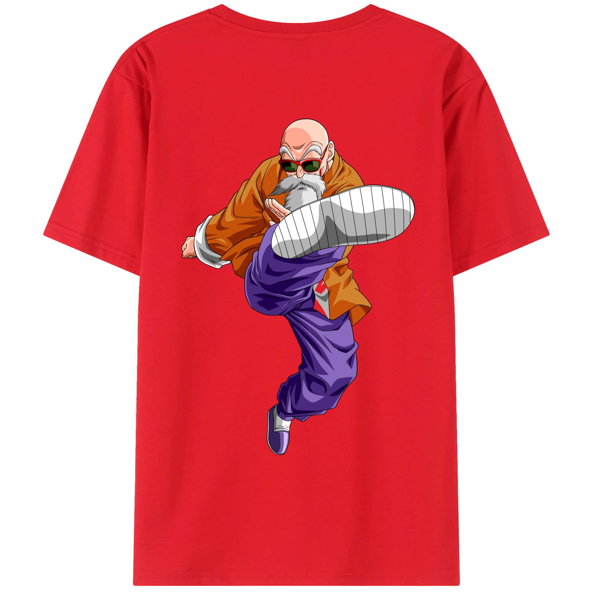 （画像用） ドラゴンボール 亀仙人（かめせんにん） DRAGON BALL Master Roshi Kame Sennin 綿100％ メンズ半袖Tシャツ（バックプリント） 通気性