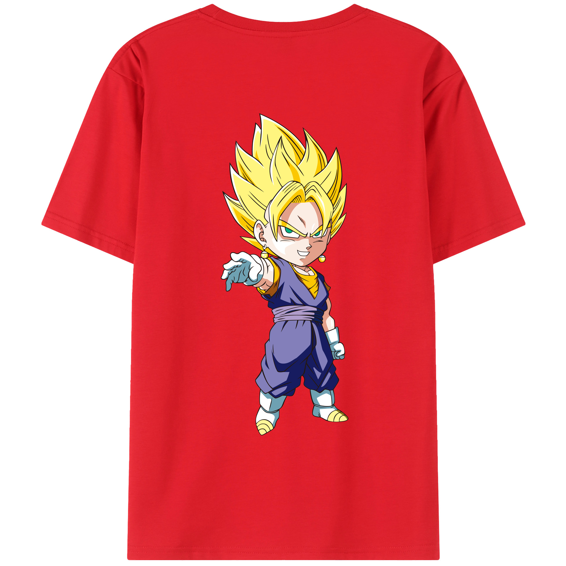 （画像用） ドラゴンボール ベジット DRAGON BALL Vegetto 綿100％ メンズ半袖Tシャツ（バックプリント） 通気性