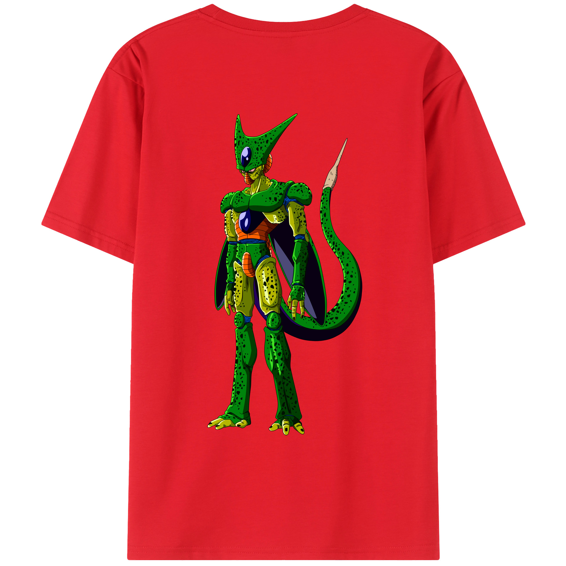（画像用） ドラゴンボール セル DRAGON BALL Cell 綿100％ メンズ半袖Tシャツ（バックプリント） 通気性