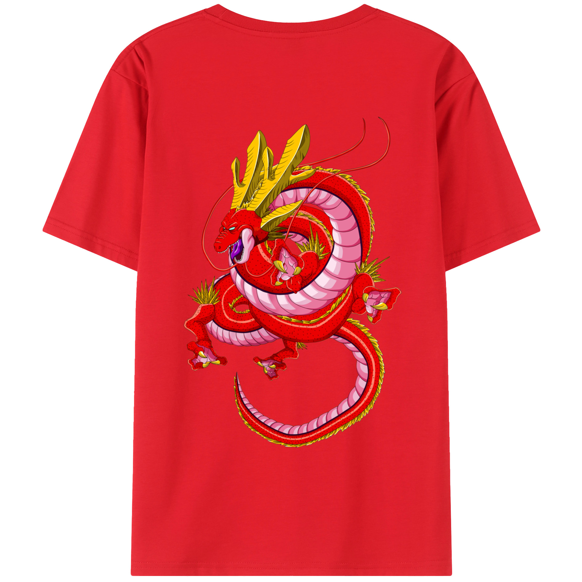 （画像用） ドラゴンボール 神龍 シェンロン DRAGON BALL Shenron 綿100％ メンズ半袖Tシャツ（バックプリント） 通気性