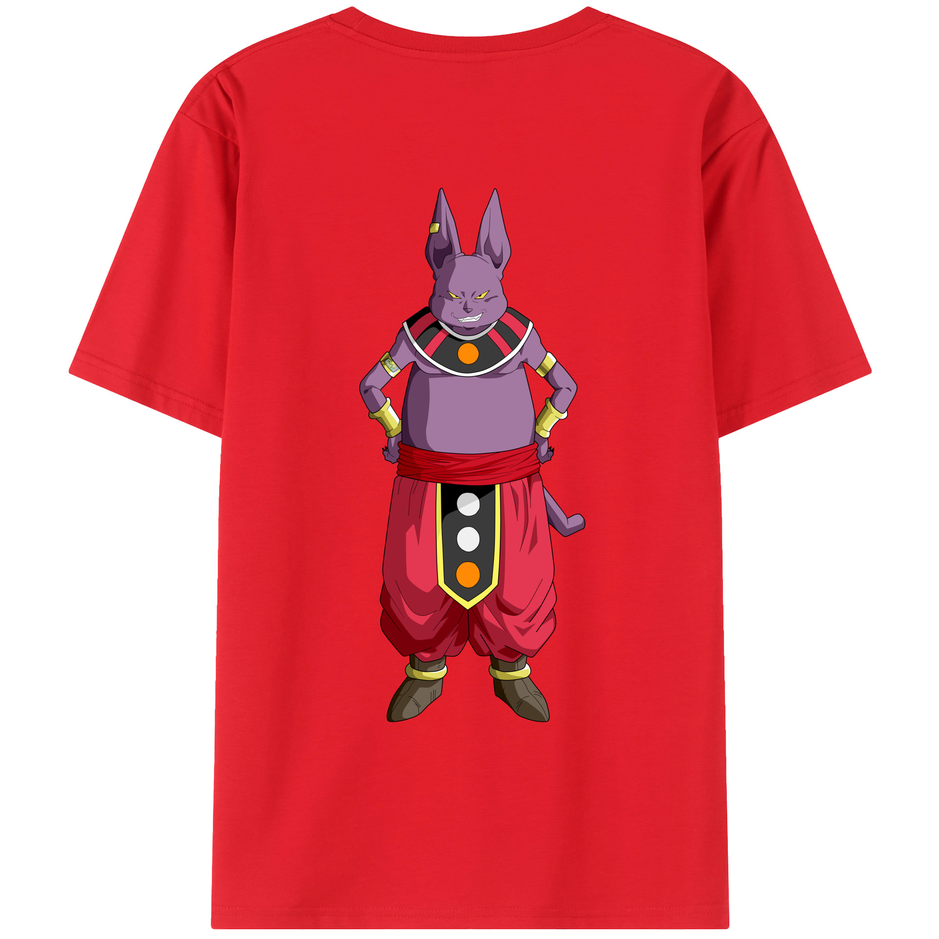 （画像用） ドラゴンボール シャンパ DRAGON BALL Champa 綿100％ メンズ半袖Tシャツ（バックプリント） 通気性