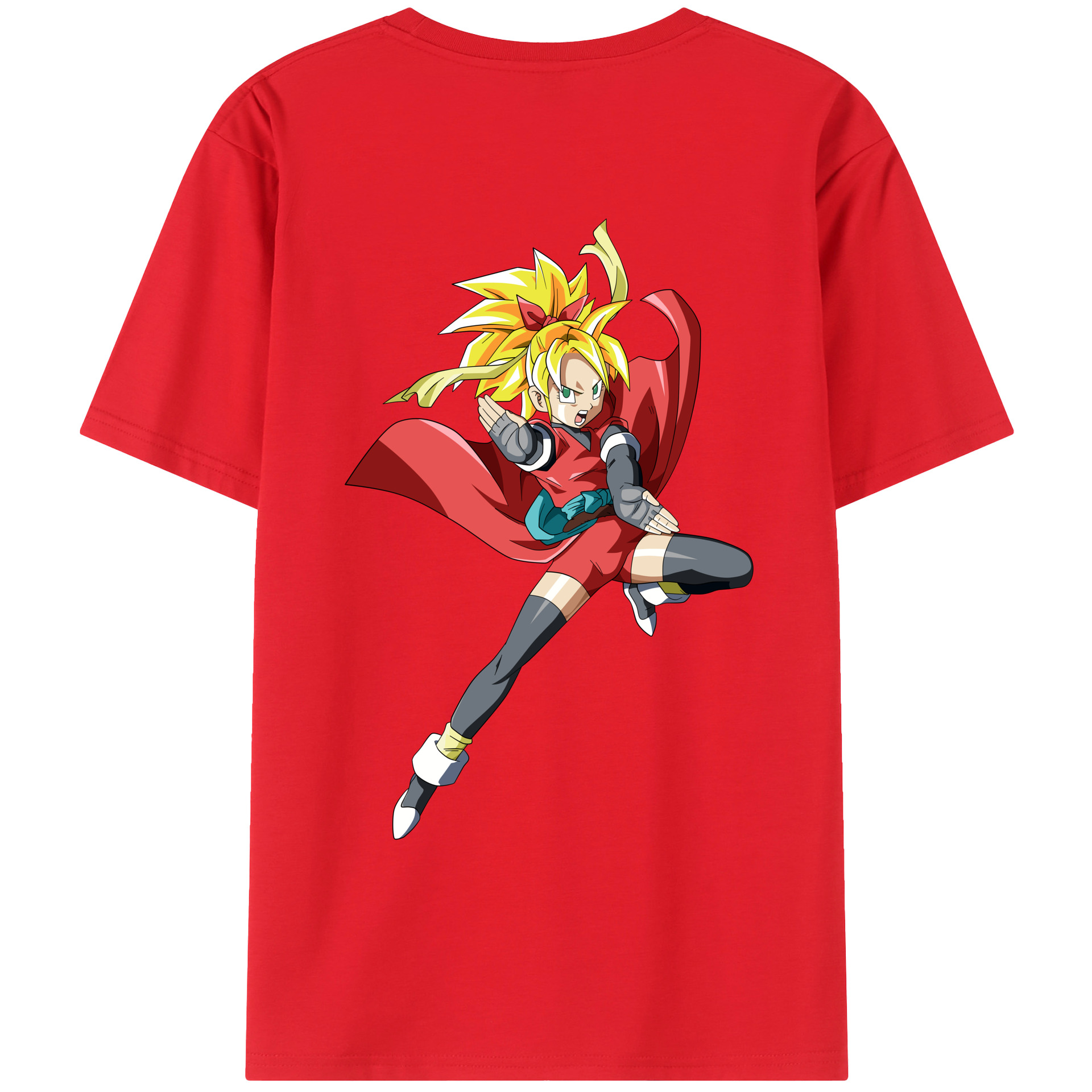 （画像用） ドラゴンボール カリフラ DRAGON BALL Caulifla 綿100％ メンズ半袖Tシャツ（バックプリント） 通気性