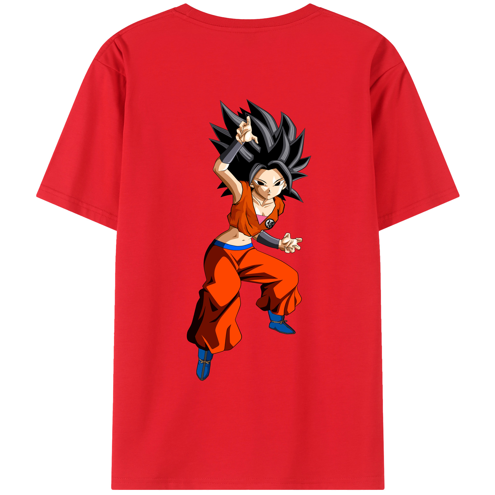 （画像用） ドラゴンボール カリフラ DRAGON BALL Caulifla 綿100％ メンズ半袖Tシャツ（バックプリント） 通気性