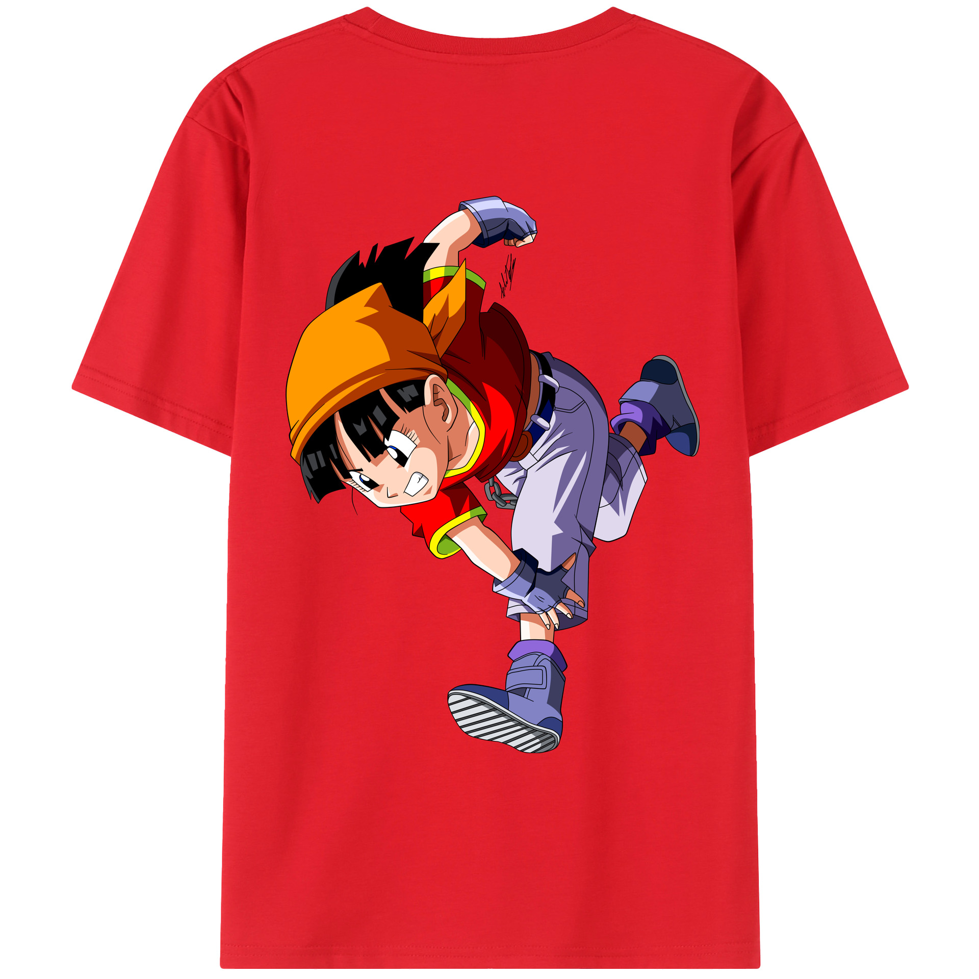 （画像用） ドラゴンボール パン DRAGON BALL Pan 綿100％ メンズ半袖Tシャツ（バックプリント） 通気性