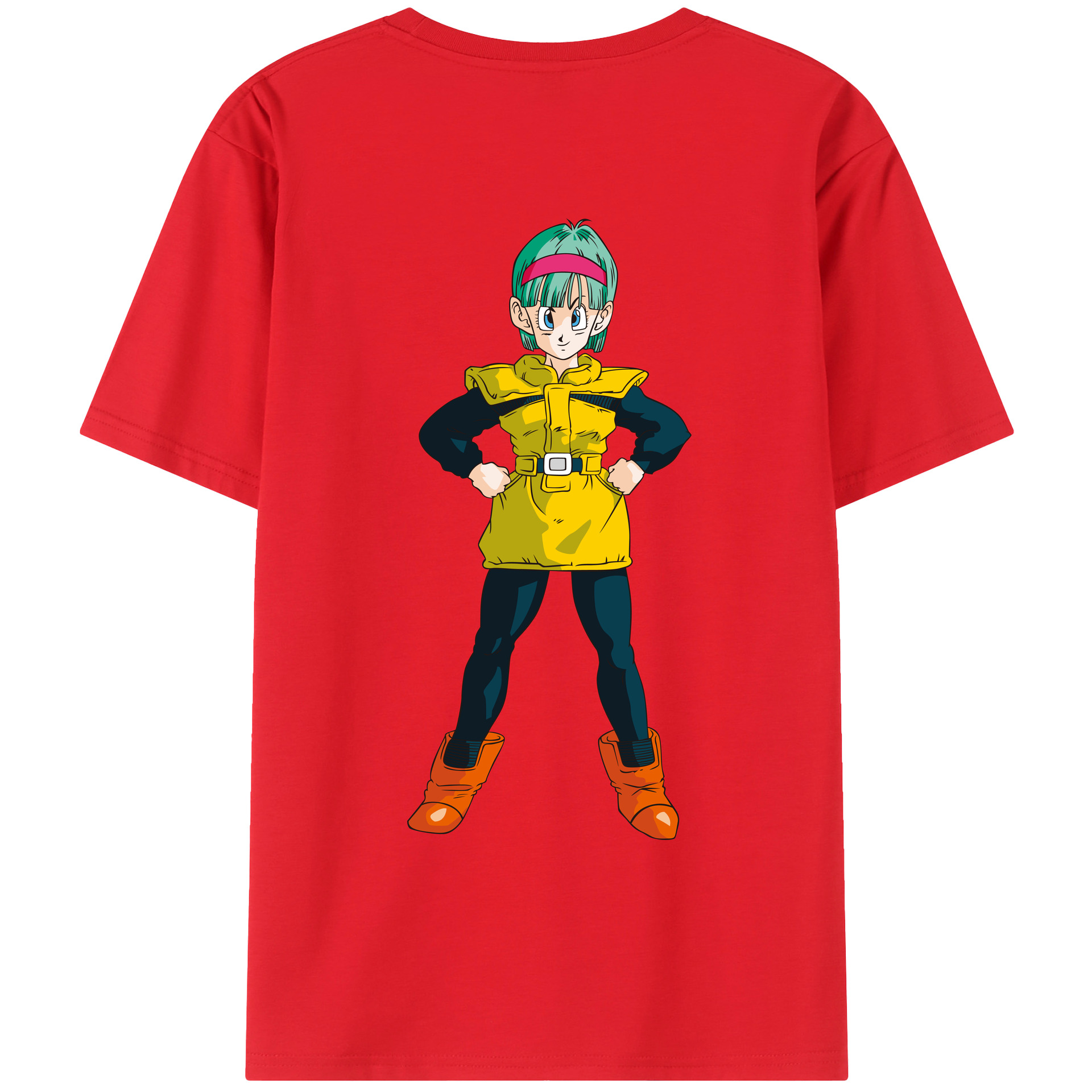 （画像用） ドラゴンボール ブルマ DRAGON BALL Bulma 綿100％ メンズ半袖Tシャツ（バックプリント） 通気性