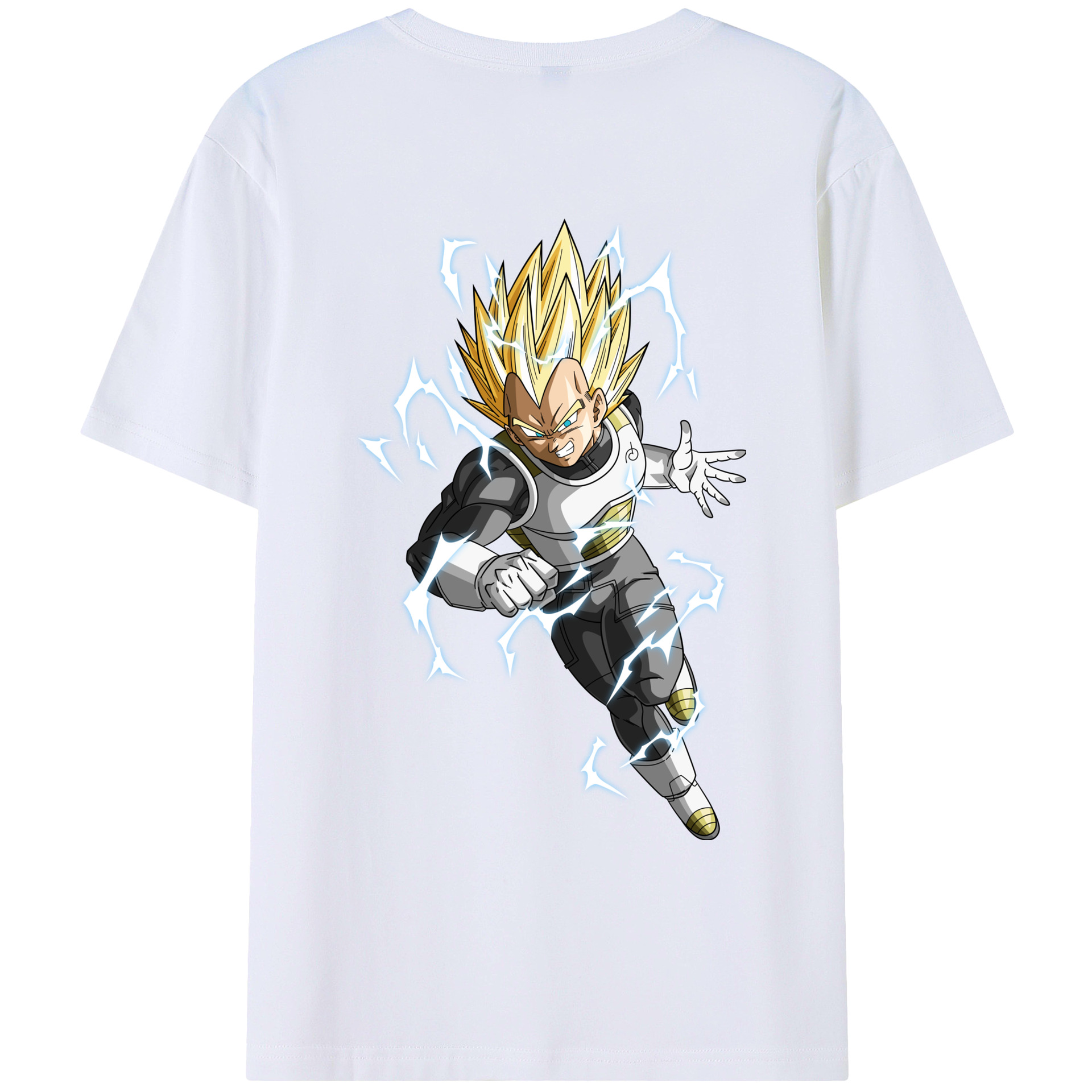 （画像用） ドラゴンボール ベジータ四世（Bejīta Yonsei）DRAGON BALL Vegeta IV 綿100％ メンズ半袖Tシャツ（バックプリント） 通気性