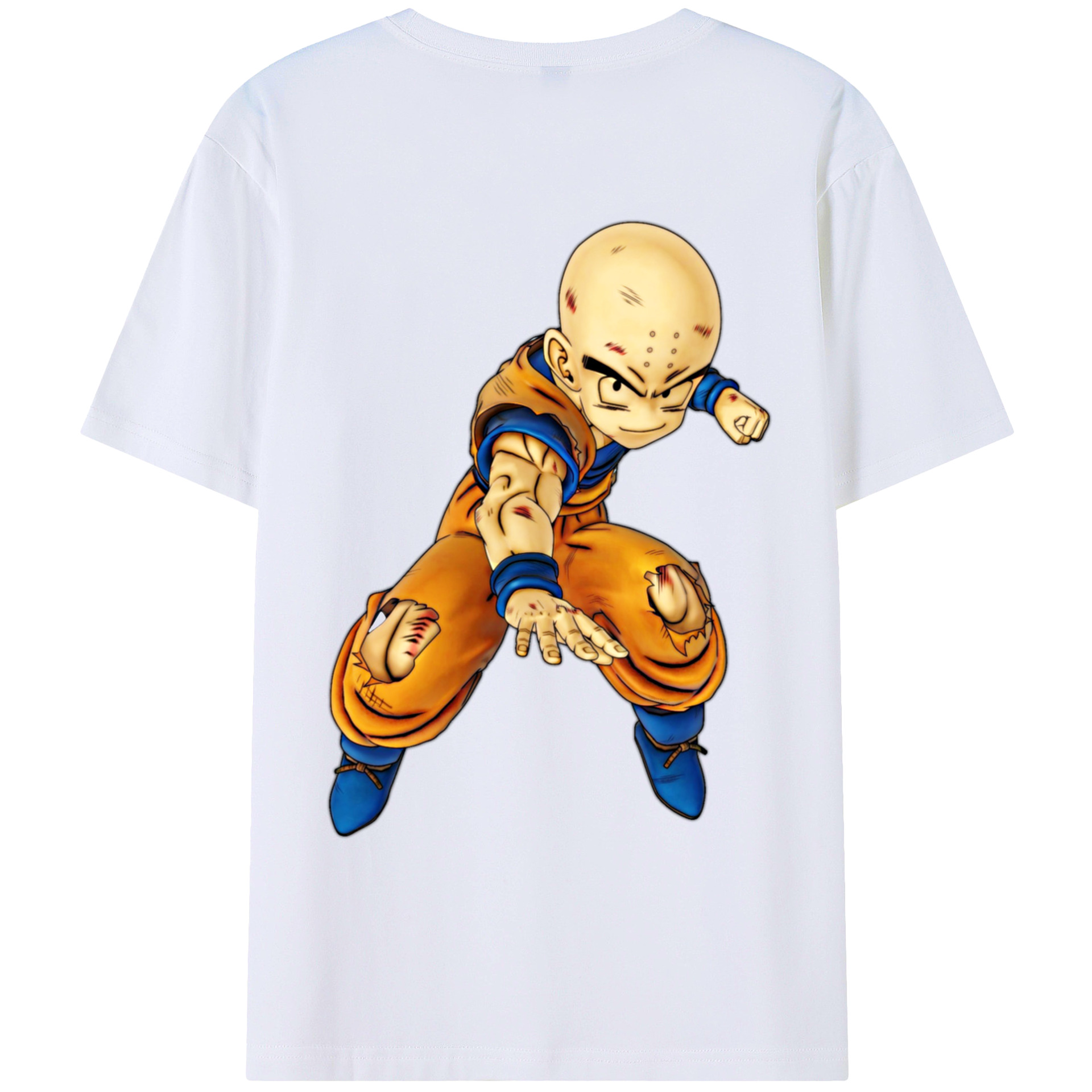 （画像用） ドラゴンボール クリリン DRAGON BALL krillin 綿100％ メンズ半袖Tシャツ（バックプリント） 通気性
