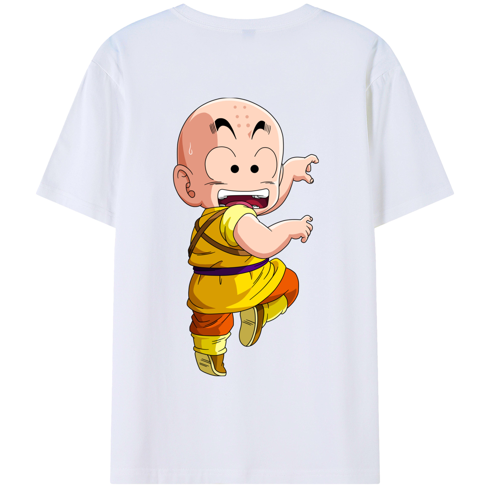 （画像用） ドラゴンボール クリリン DRAGON BALL krillin 綿100％ メンズ半袖Tシャツ（バックプリント） 通気性