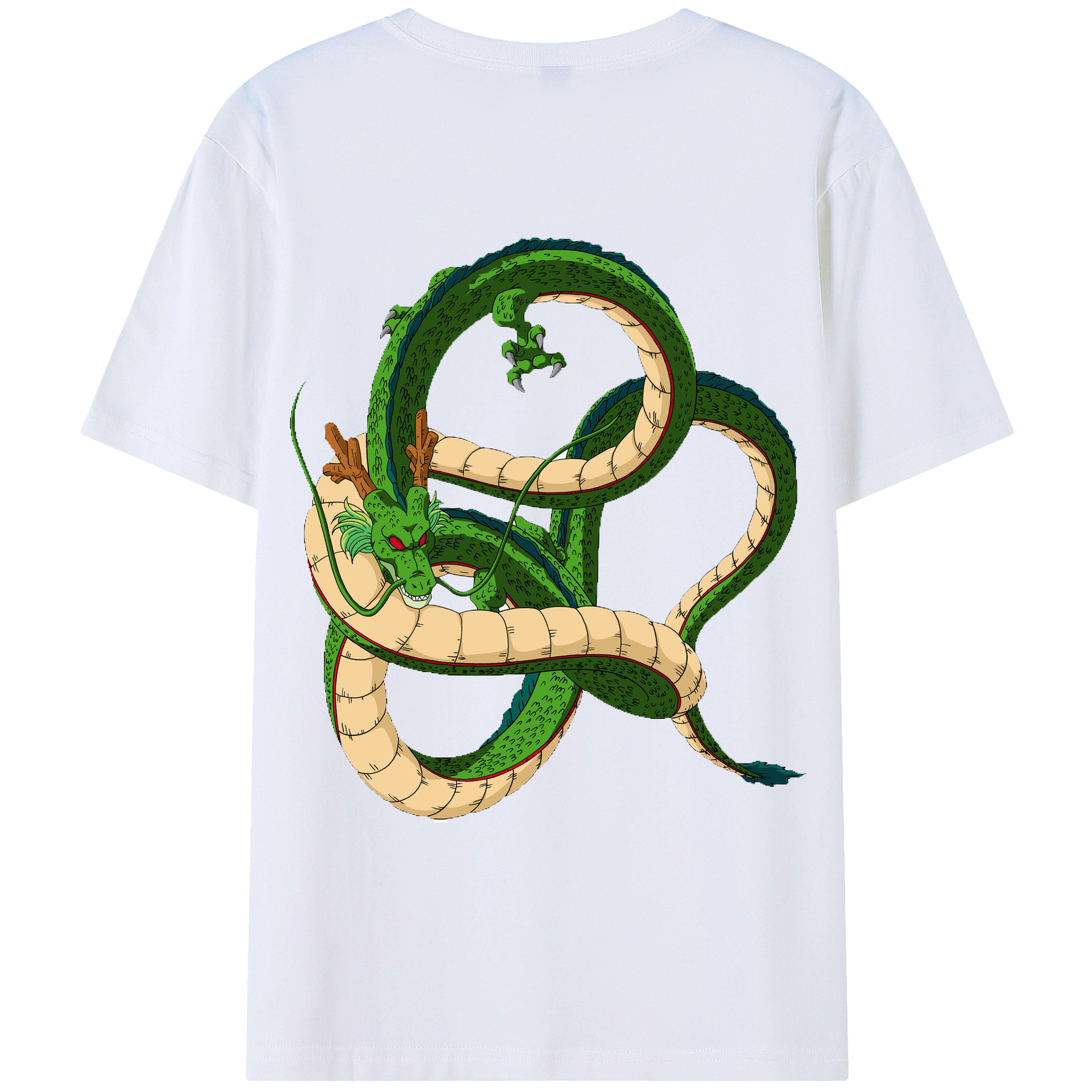 （画像用） ドラゴンボール 神龍 シェンロン DRAGON BALL Shenron 綿100％ メンズ半袖Tシャツ（バックプリント） 通気性