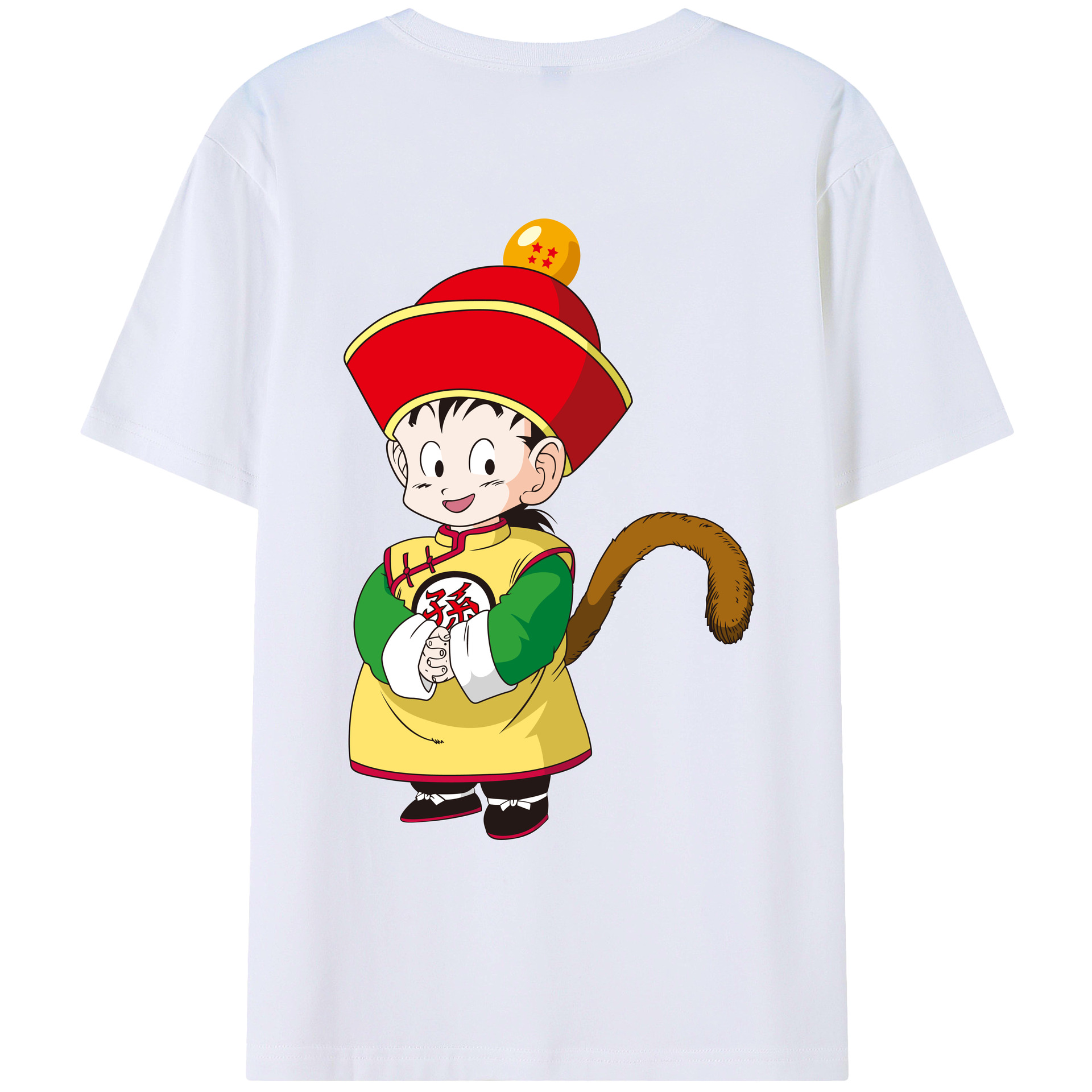 （画像用） ドラゴンボール 孫悟空（そん ごくう）Son Goku カカロット DRAGON BALL Kakarotto 綿100％ メンズ半袖Tシャツ（バックプリント） 通気性
