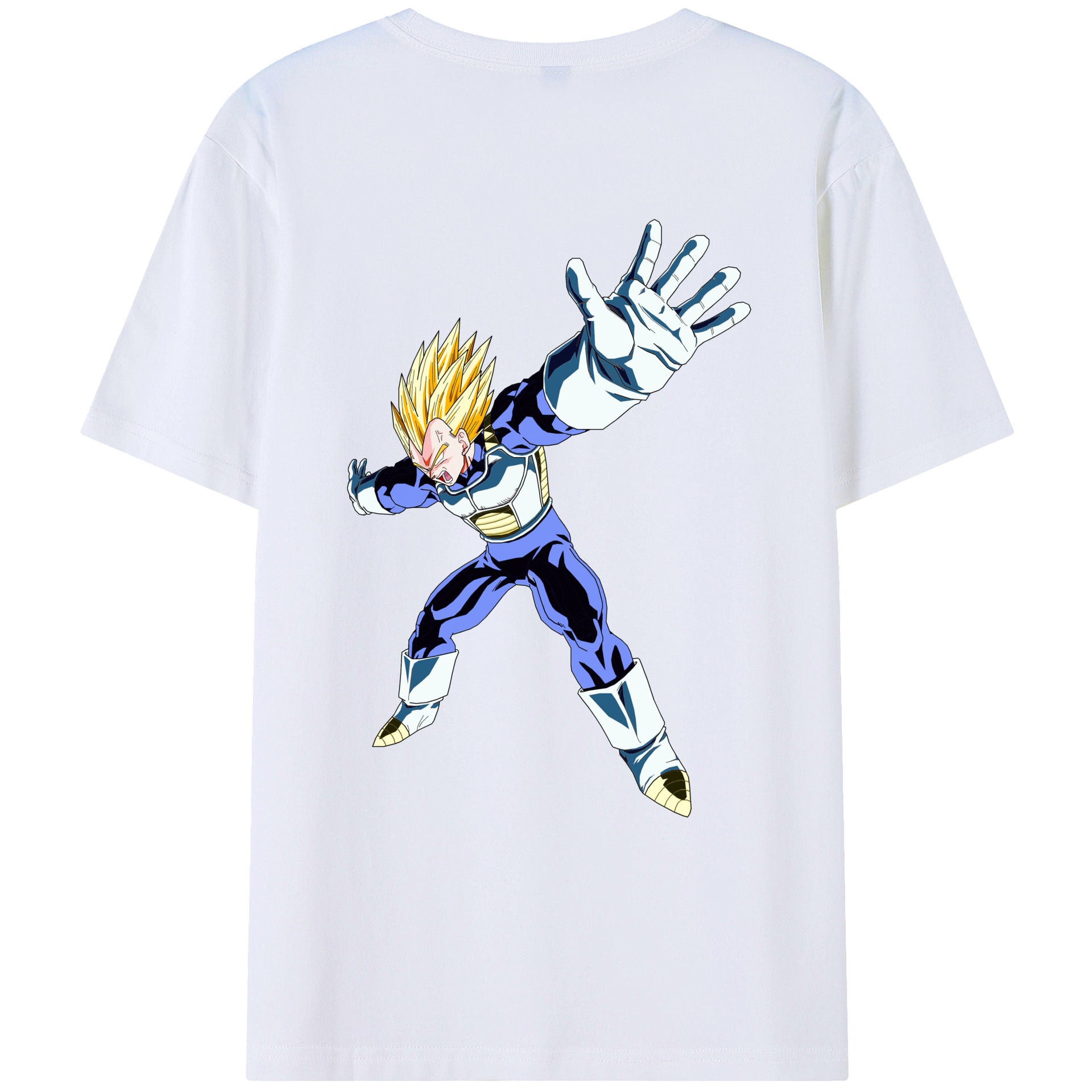 （画像用） ドラゴンボール ベジータ四世（Bejīta Yonsei）DRAGON BALL Vegeta IV 綿100％ メンズ半袖Tシャツ（バックプリント） 通気性