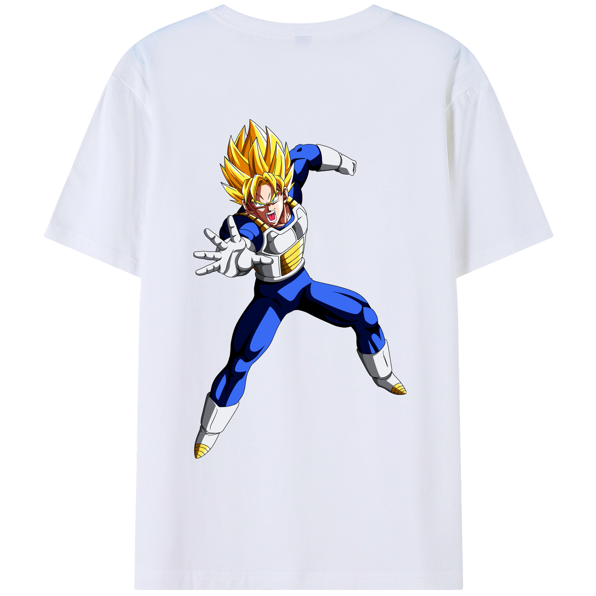 （画像用） ドラゴンボール ベジータ四世（Bejīta Yonsei）DRAGON BALL Vegeta IV 綿100％ メンズ半袖Tシャツ（バックプリント） 通気性