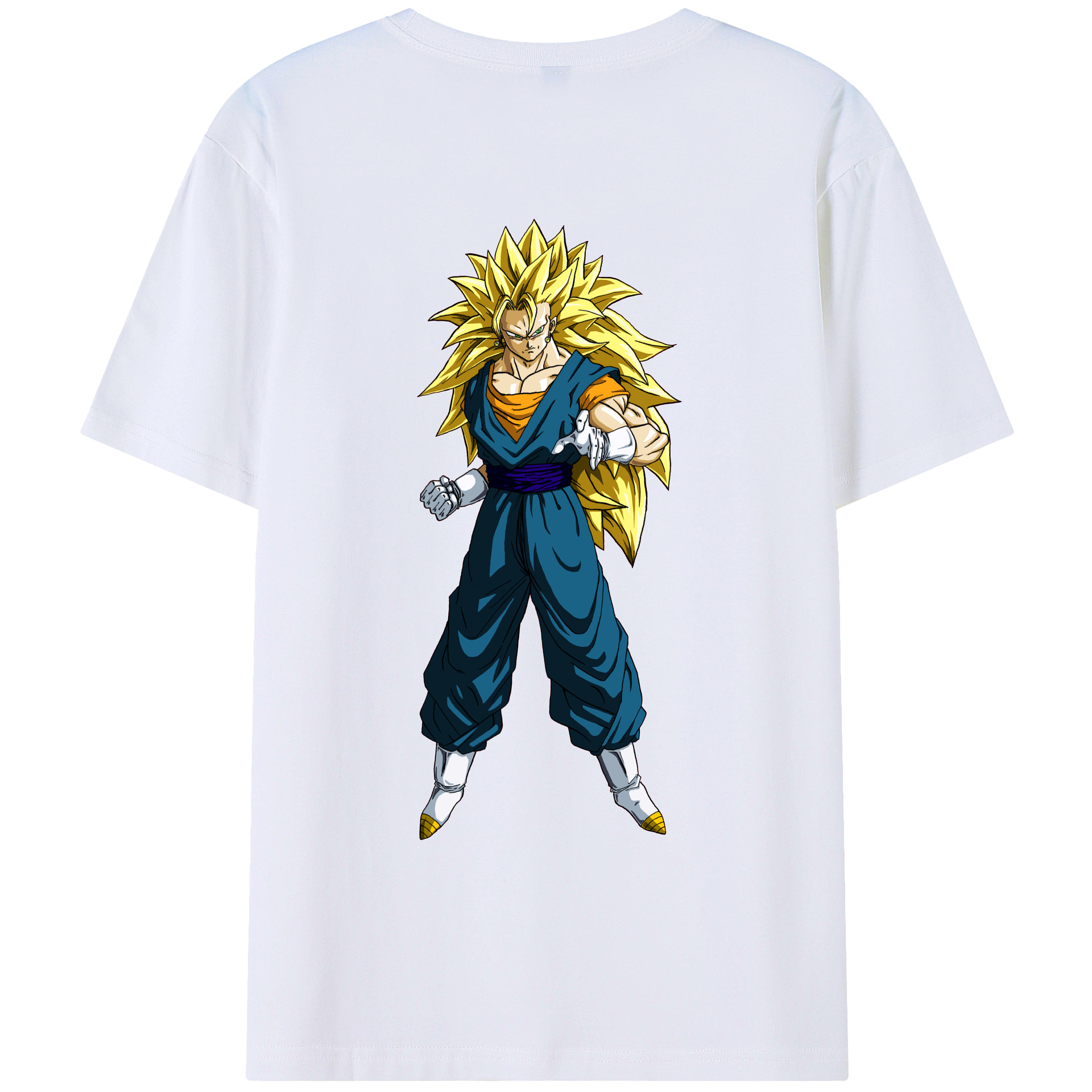 （画像用） ドラゴンボール ベジット DRAGON BALL Vegetto 綿100％ メンズ半袖Tシャツ（バックプリント） 通気性
