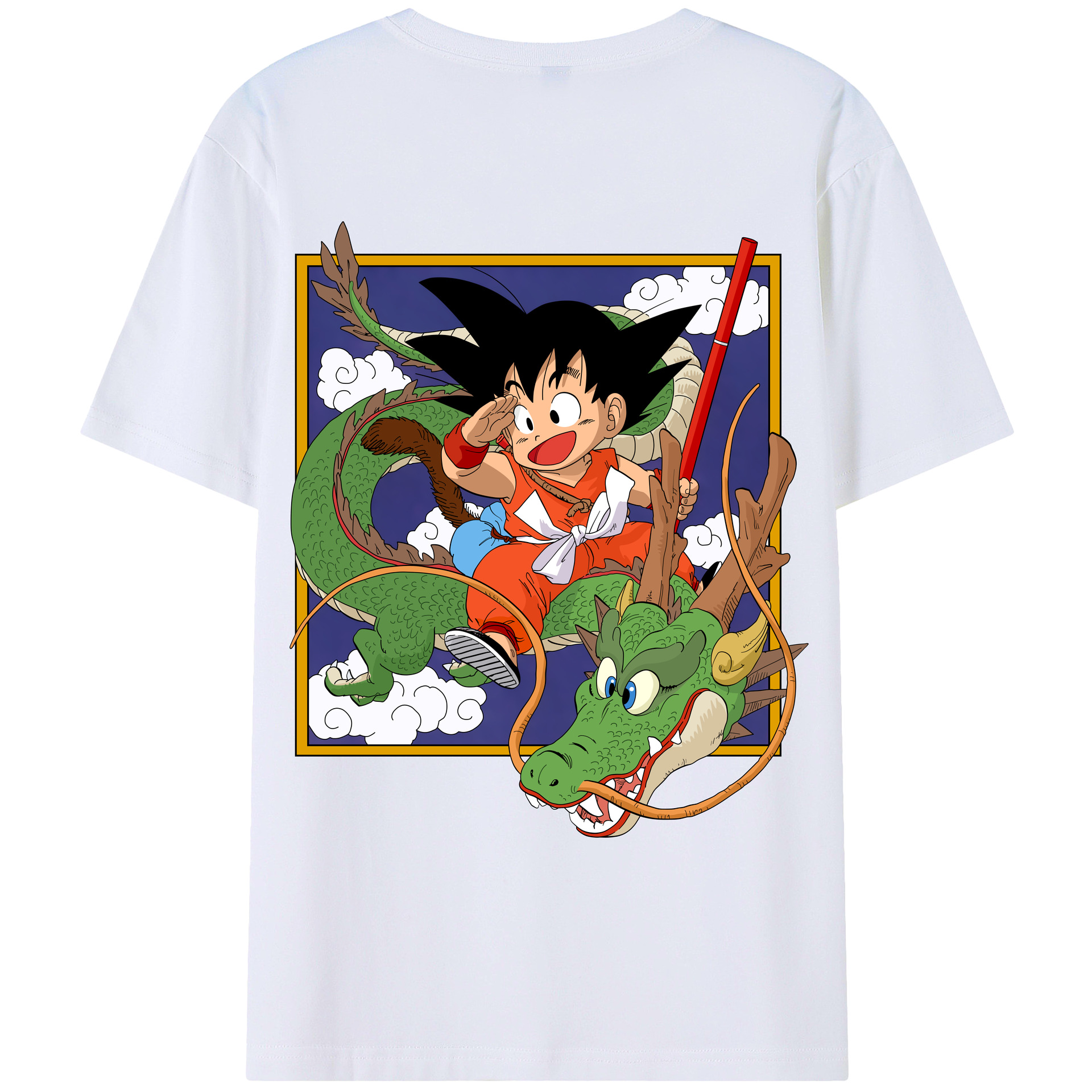 （画像用） ドラゴンボール 孫悟空（そん ごくう）Son Goku カカロット DRAGON BALL Kakarotto 綿100％ メンズ半袖Tシャツ（バックプリント） 通気性