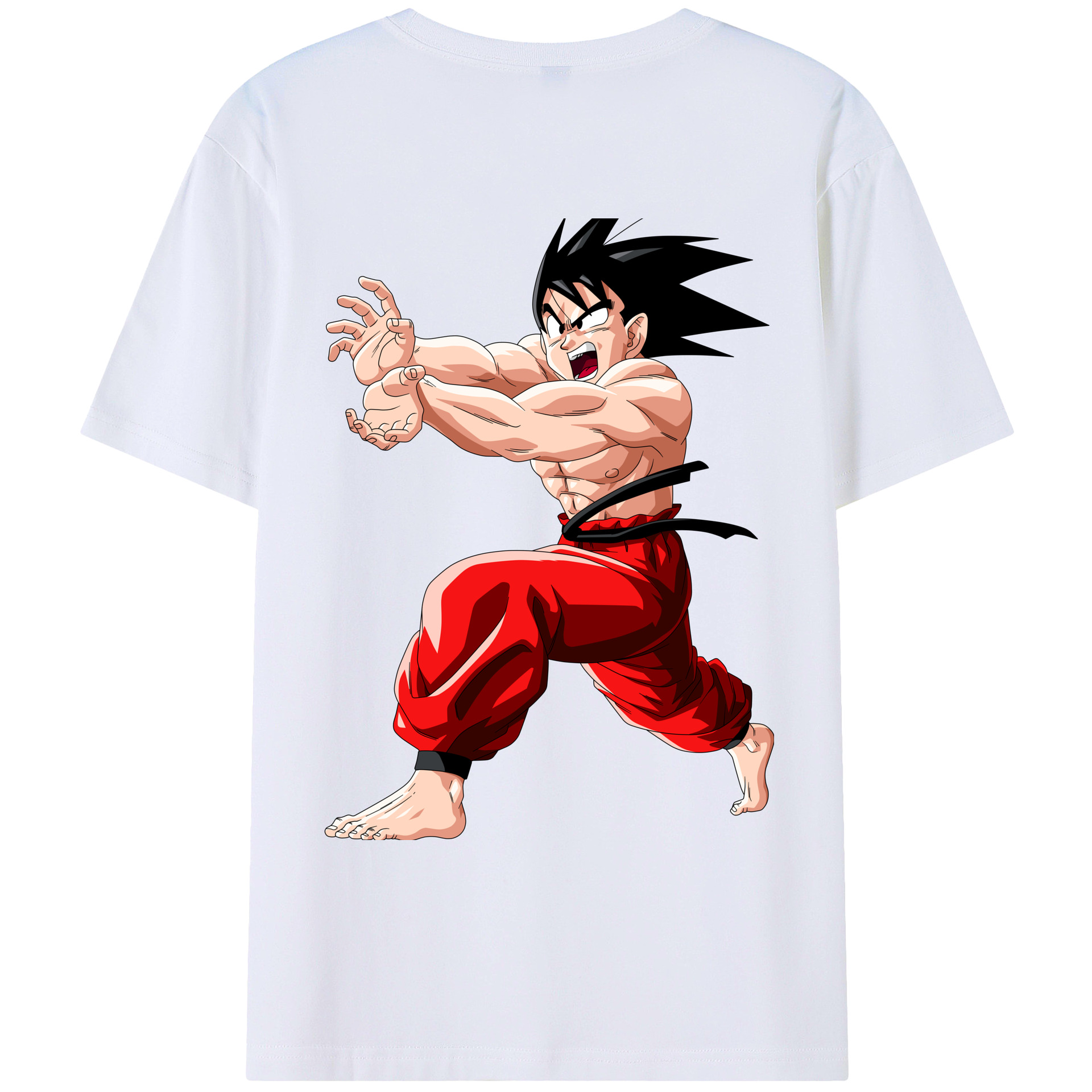 （画像用） ドラゴンボール 孫悟空（そん ごくう）Son Goku カカロット DRAGON BALL Kakarotto 綿100％ メンズ半袖Tシャツ（バックプリント） 通気性