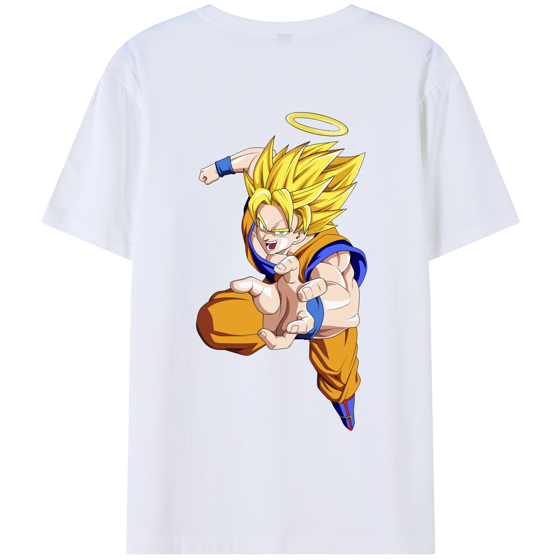 （画像用） ドラゴンボール 孫悟空（そん ごくう）Son Goku カカロット DRAGON BALL Kakarotto 綿100％ メンズ半袖Tシャツ（バックプリント） 通気性